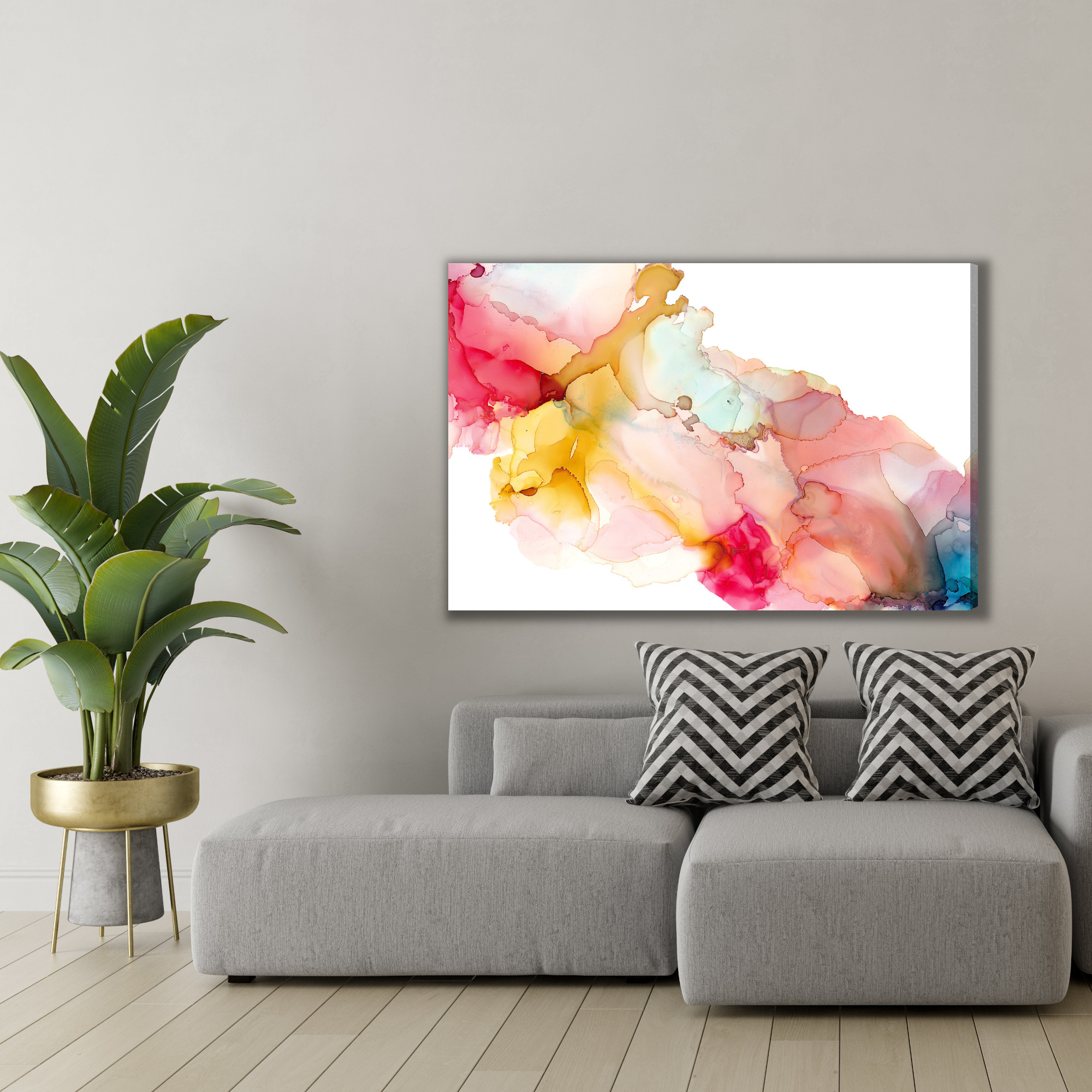Canvas Print Pastel Abstract in Warm Colors - Image 4
