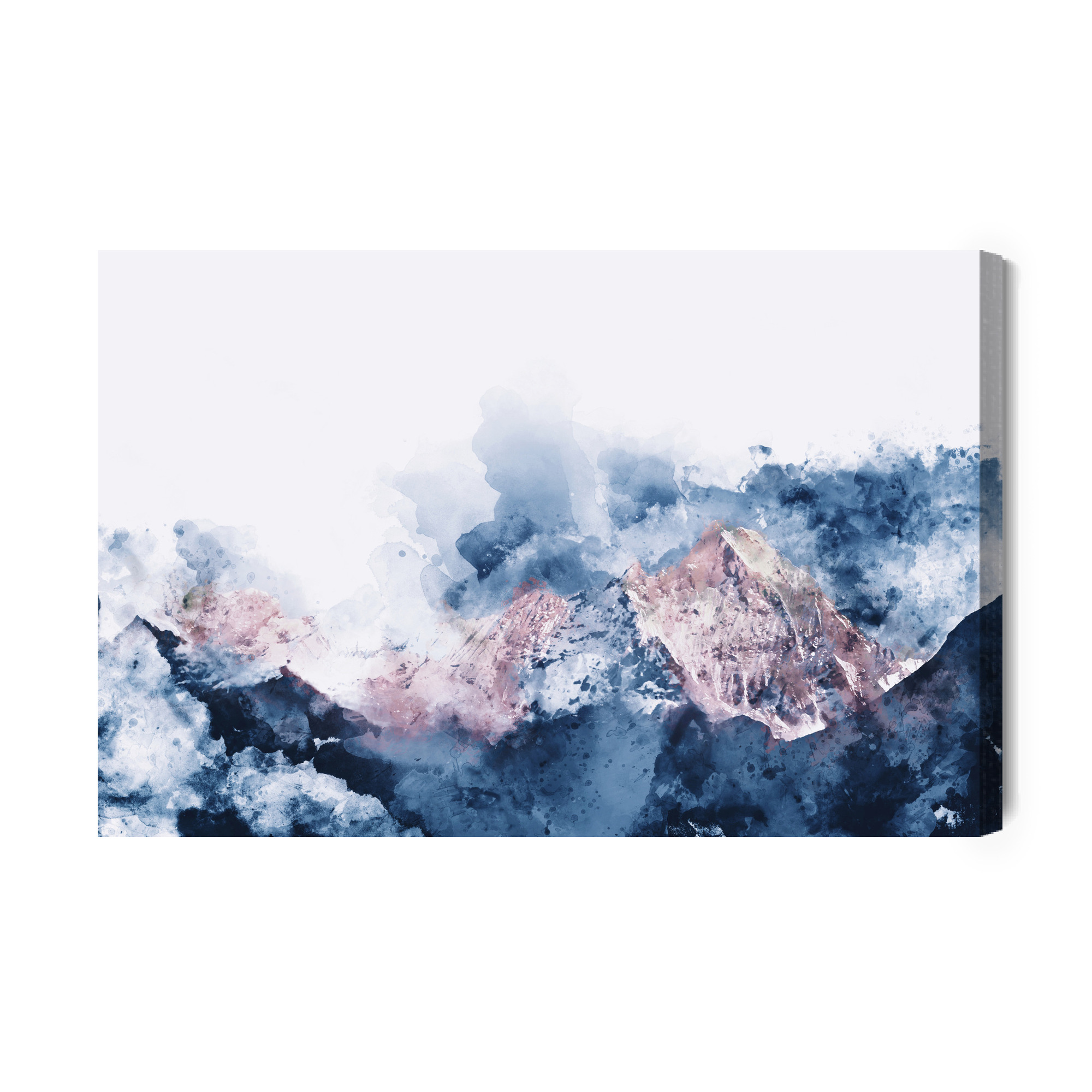 Canvas Print Mountains in Watercolor Style in Blues