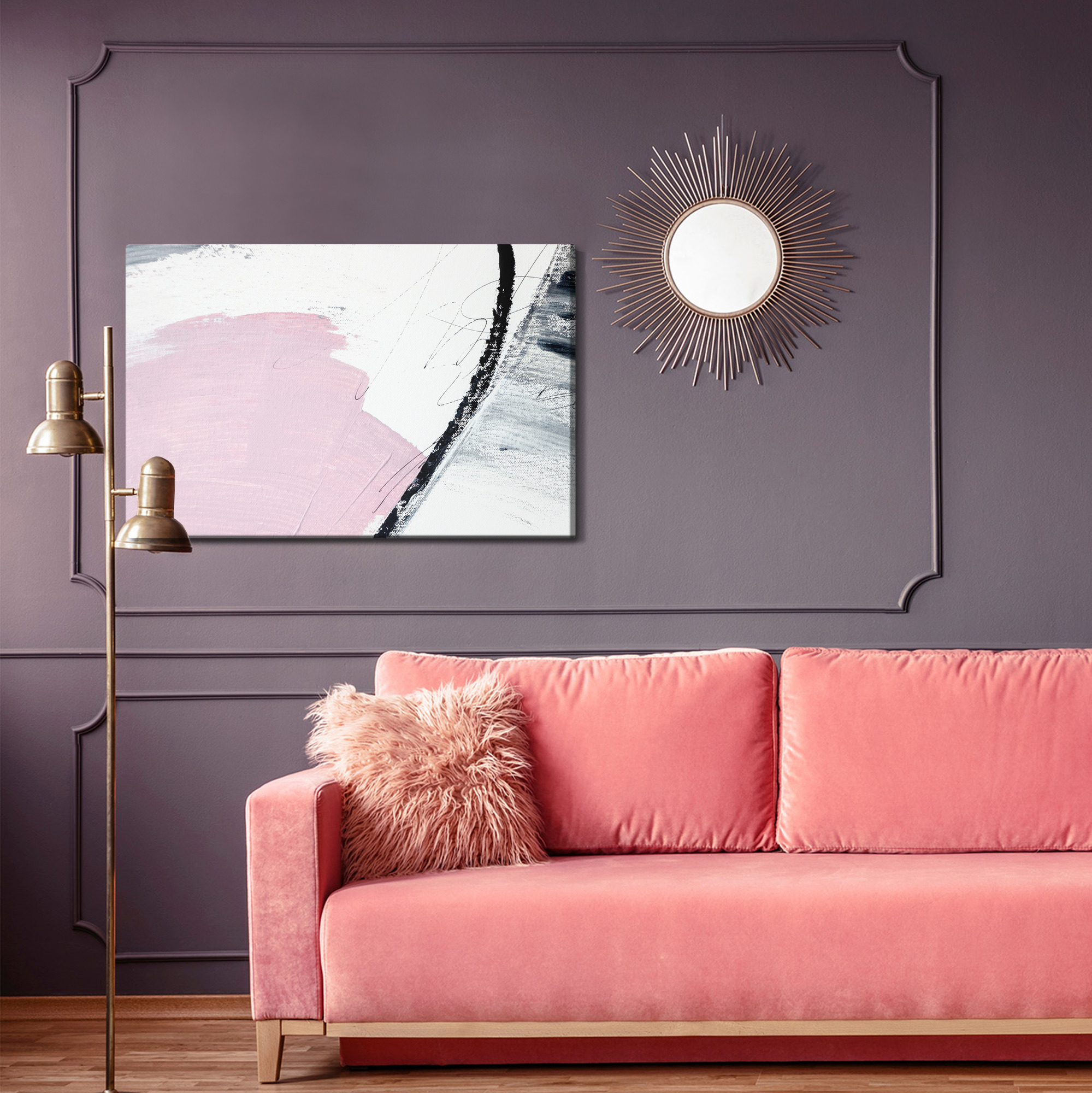 Canvas Print Minimalist Abstract with Pink - Image 4