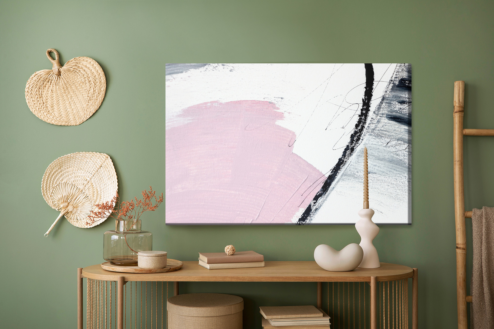 Canvas Print Minimalist Abstract with Pink - Image 5