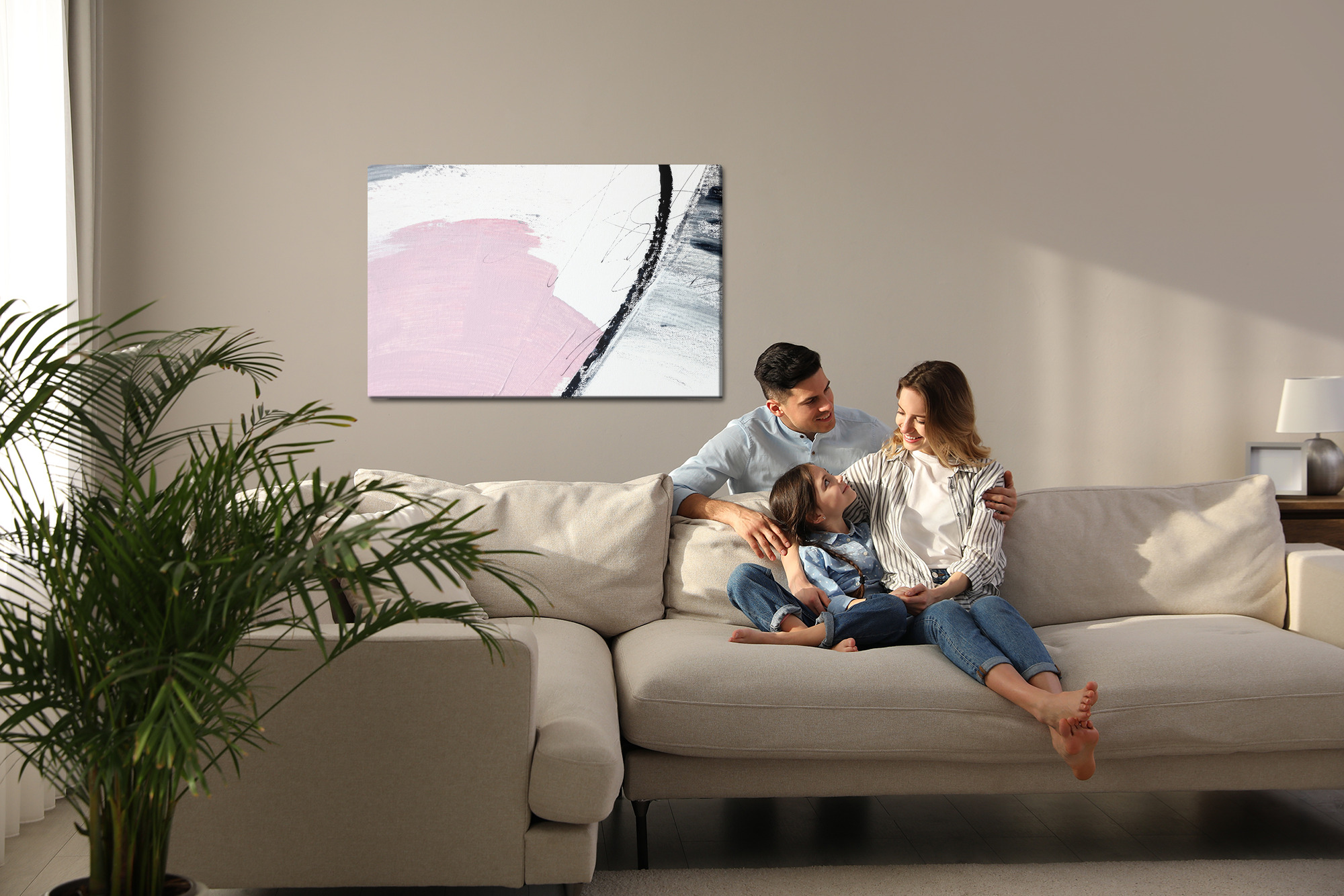 Canvas Print Minimalist Abstract with Pink - Image 7