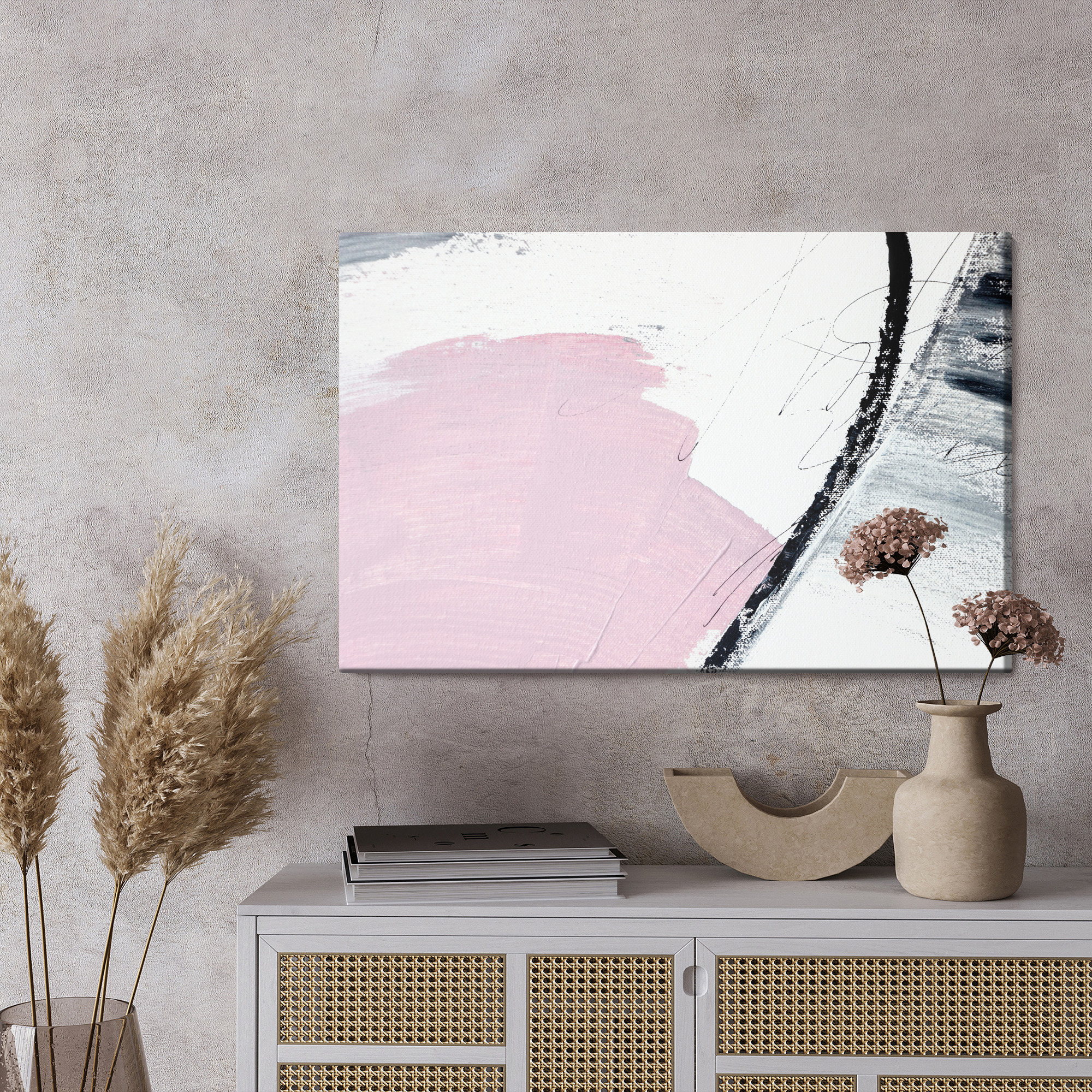 Canvas Print Minimalist Abstract with Pink - Image 3