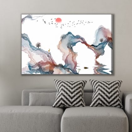 Canvas Print Abstract Journey Toward the Red Sun