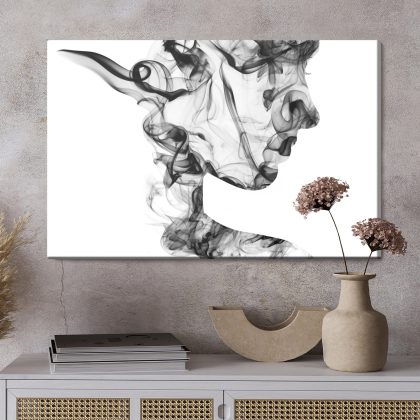 Canvas Print Abstract Female Profile in Smoke