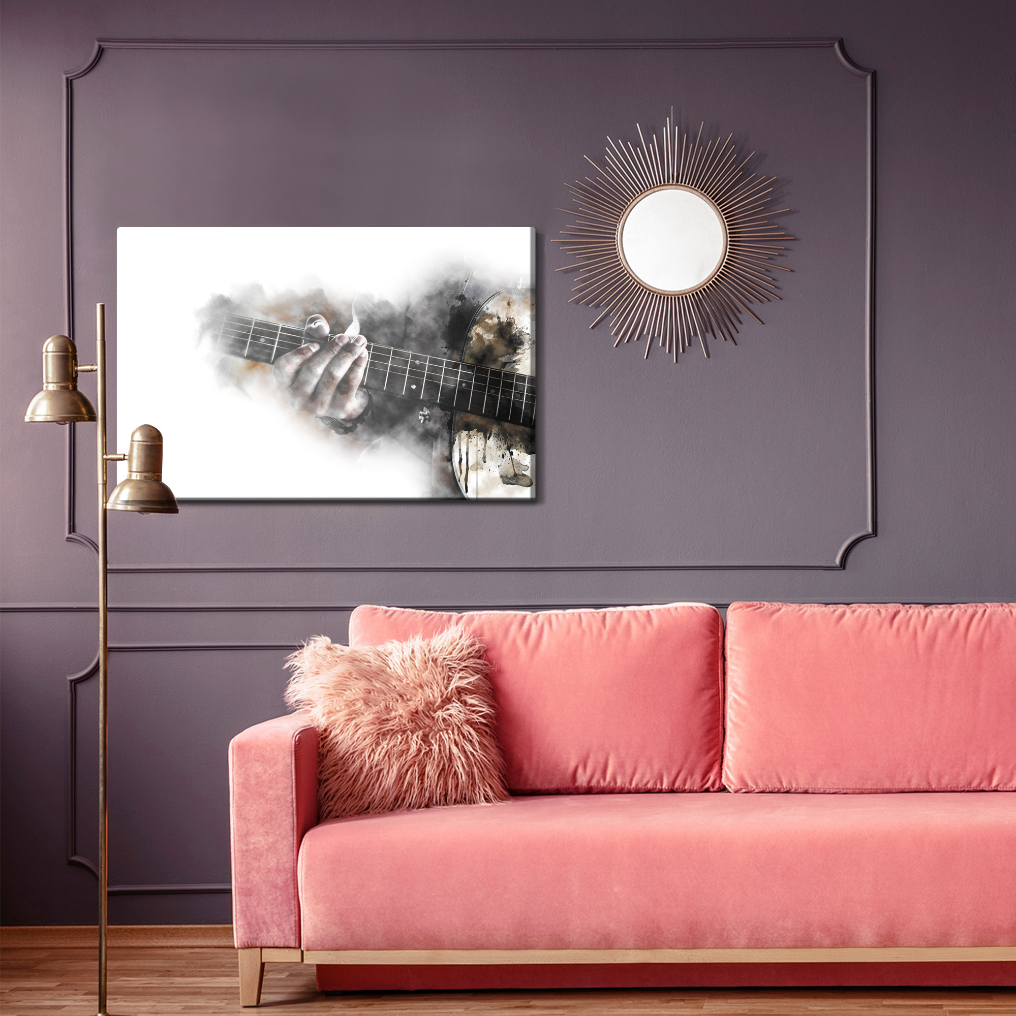 Canvas Print Abstract Guitar in the Mist - Image 7