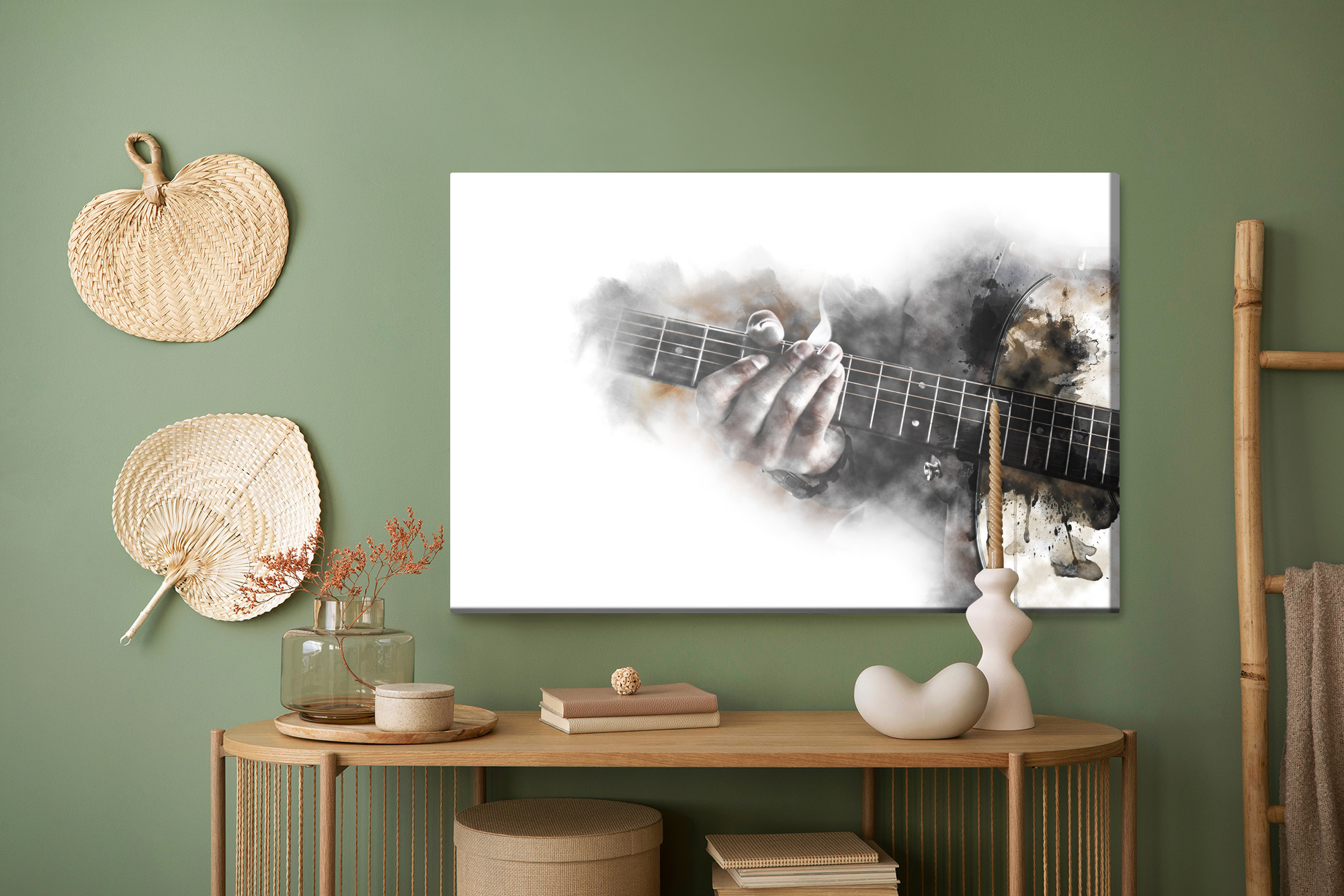 Canvas Print Abstract Guitar in the Mist - Image 8
