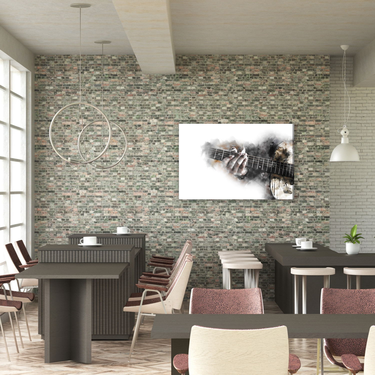 Canvas Print Abstract Guitar in the Mist - Image 5