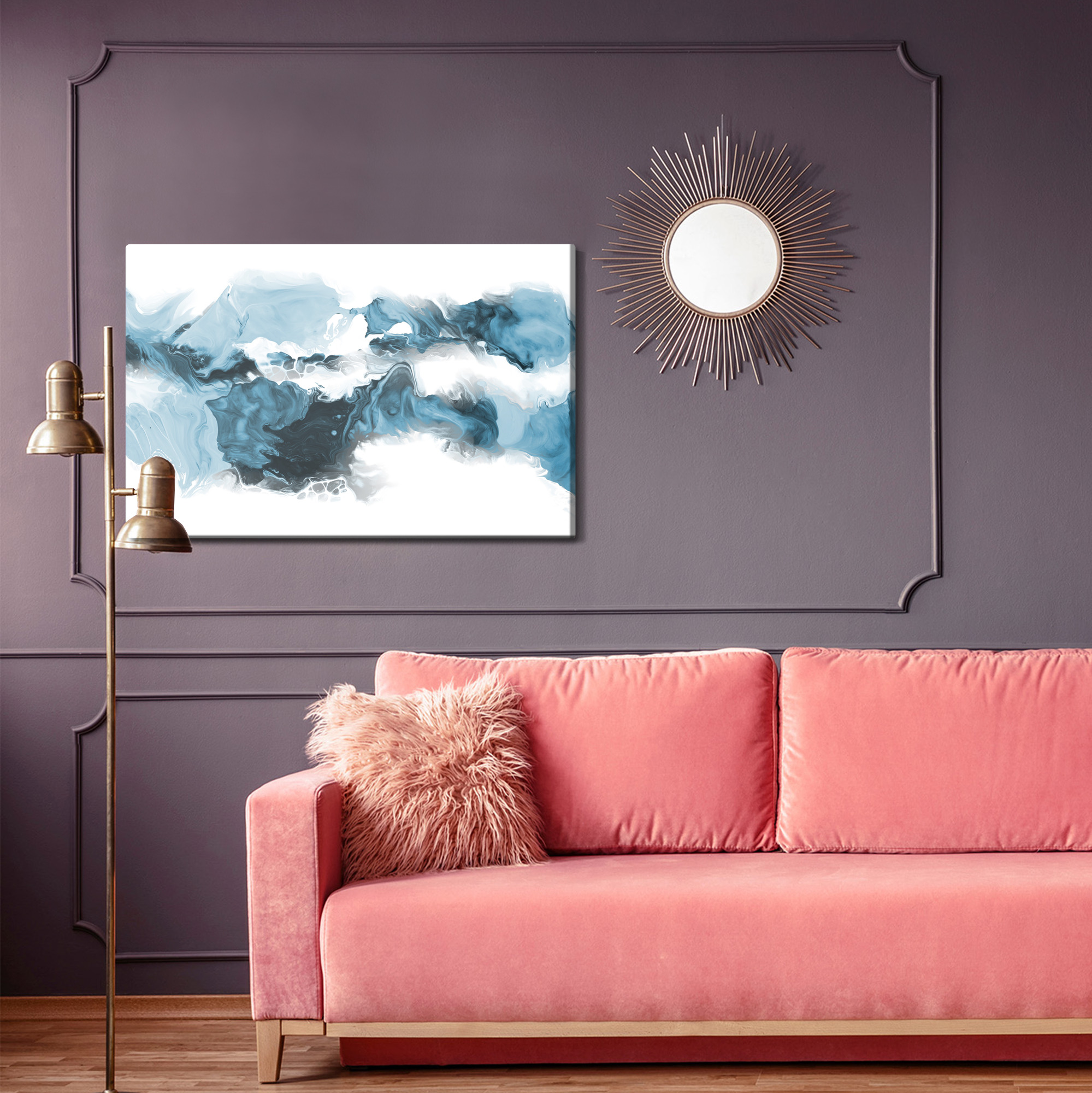 Obraz na płótnie Abstrakcja niebieski marmur - obrazek 7