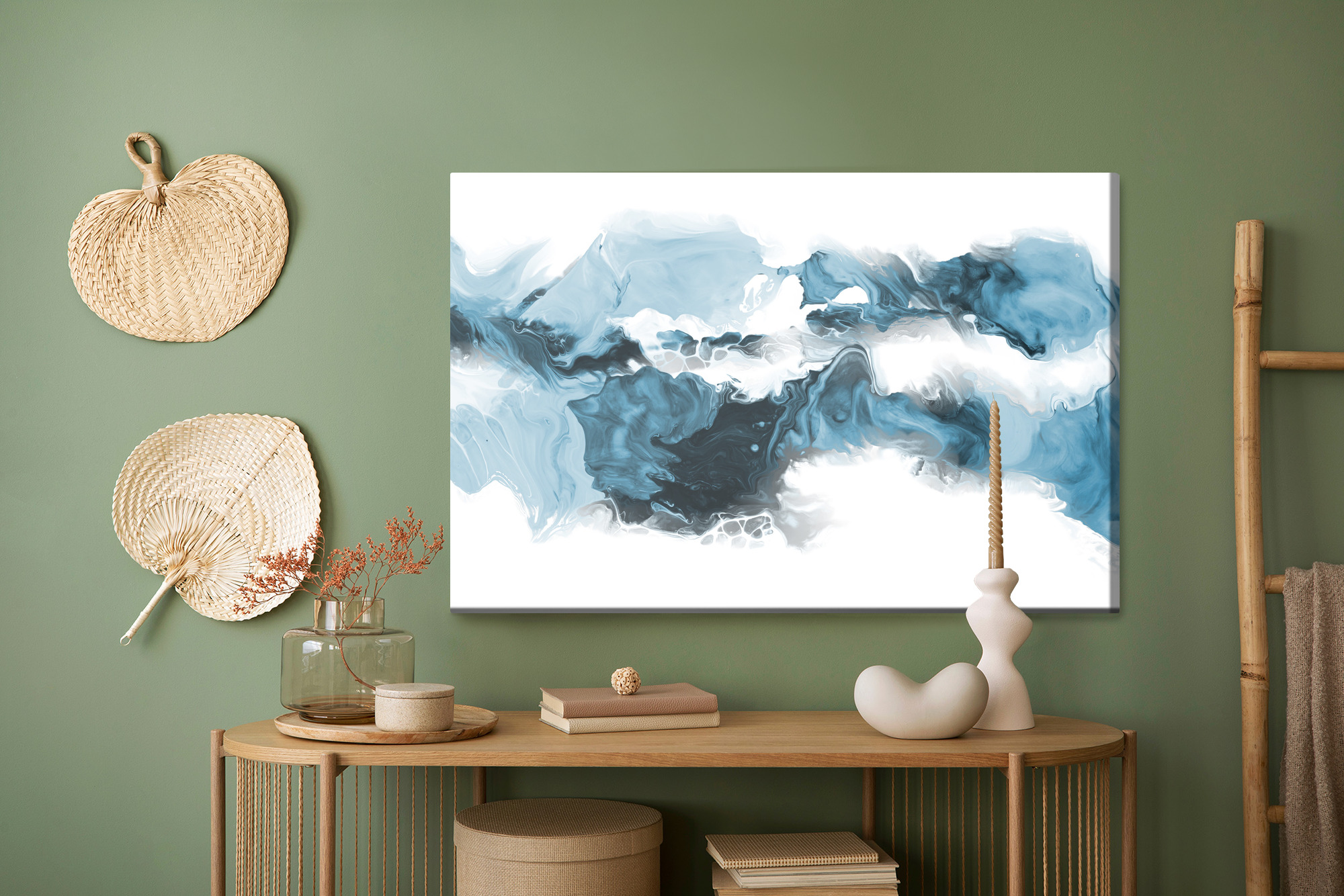 Obraz na płótnie Abstrakcja niebieski marmur - obrazek 8