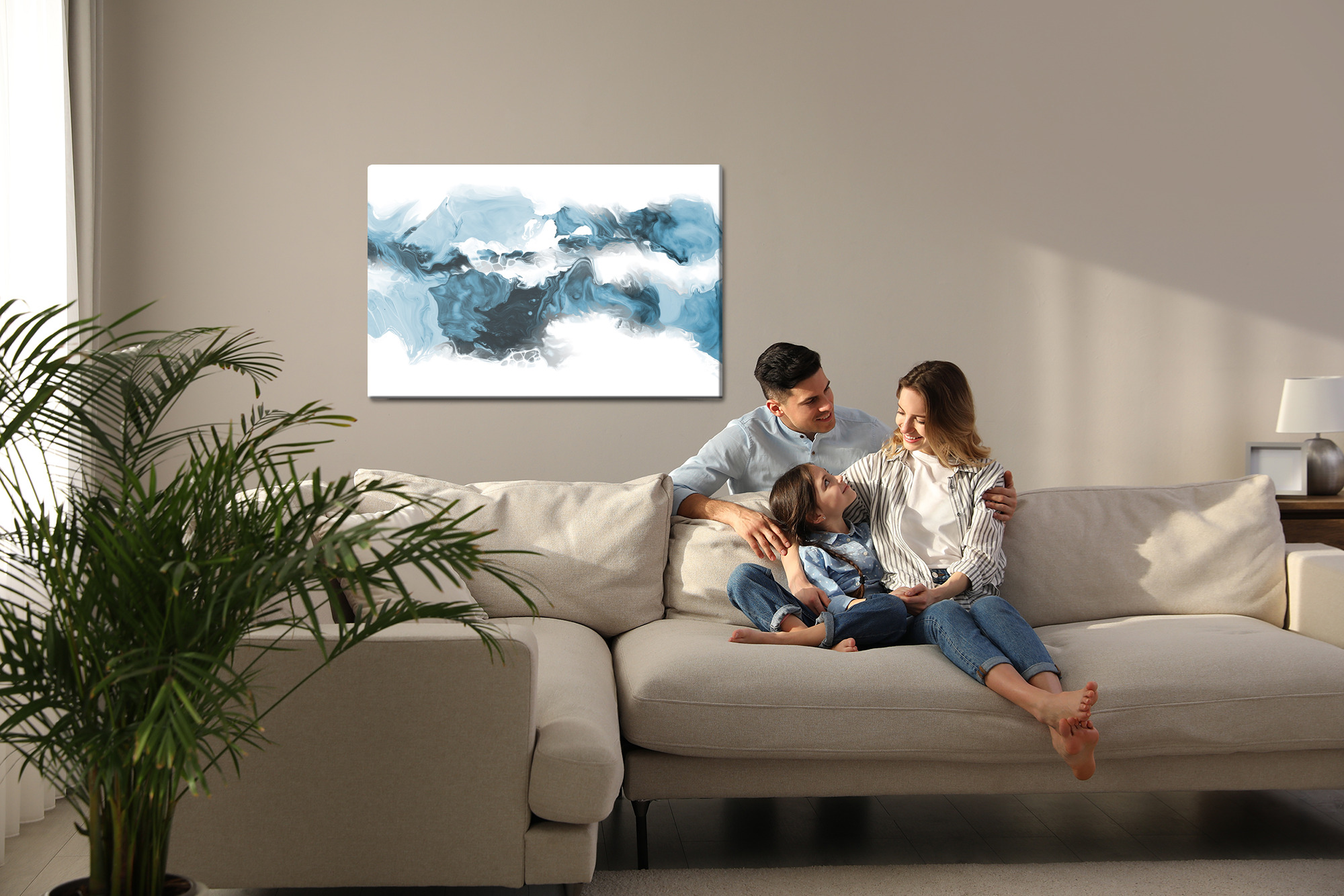 Obraz na płótnie Abstrakcja niebieski marmur - obrazek 10