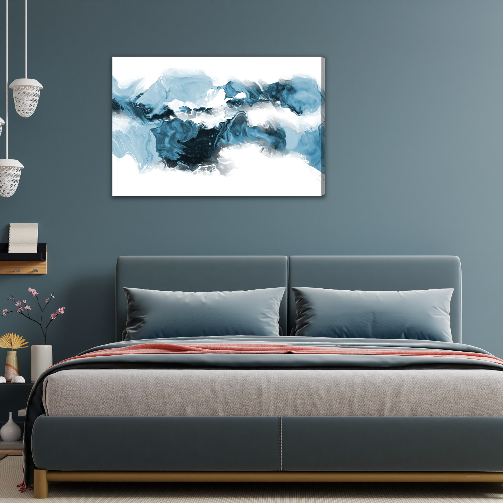 Obraz na płótnie Abstrakcja niebieski marmur - obrazek 3