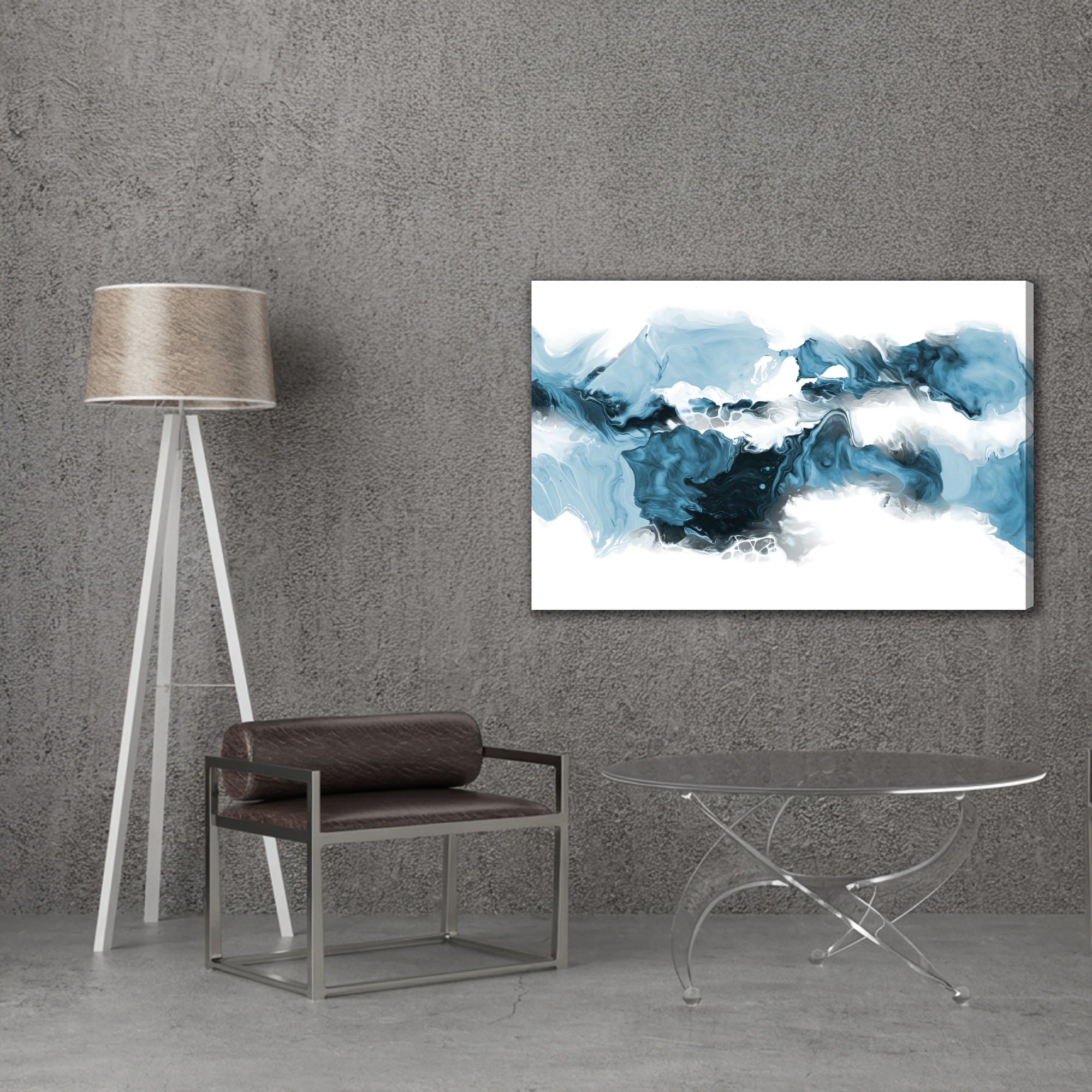 Obraz na płótnie Abstrakcja niebieski marmur - obrazek 5