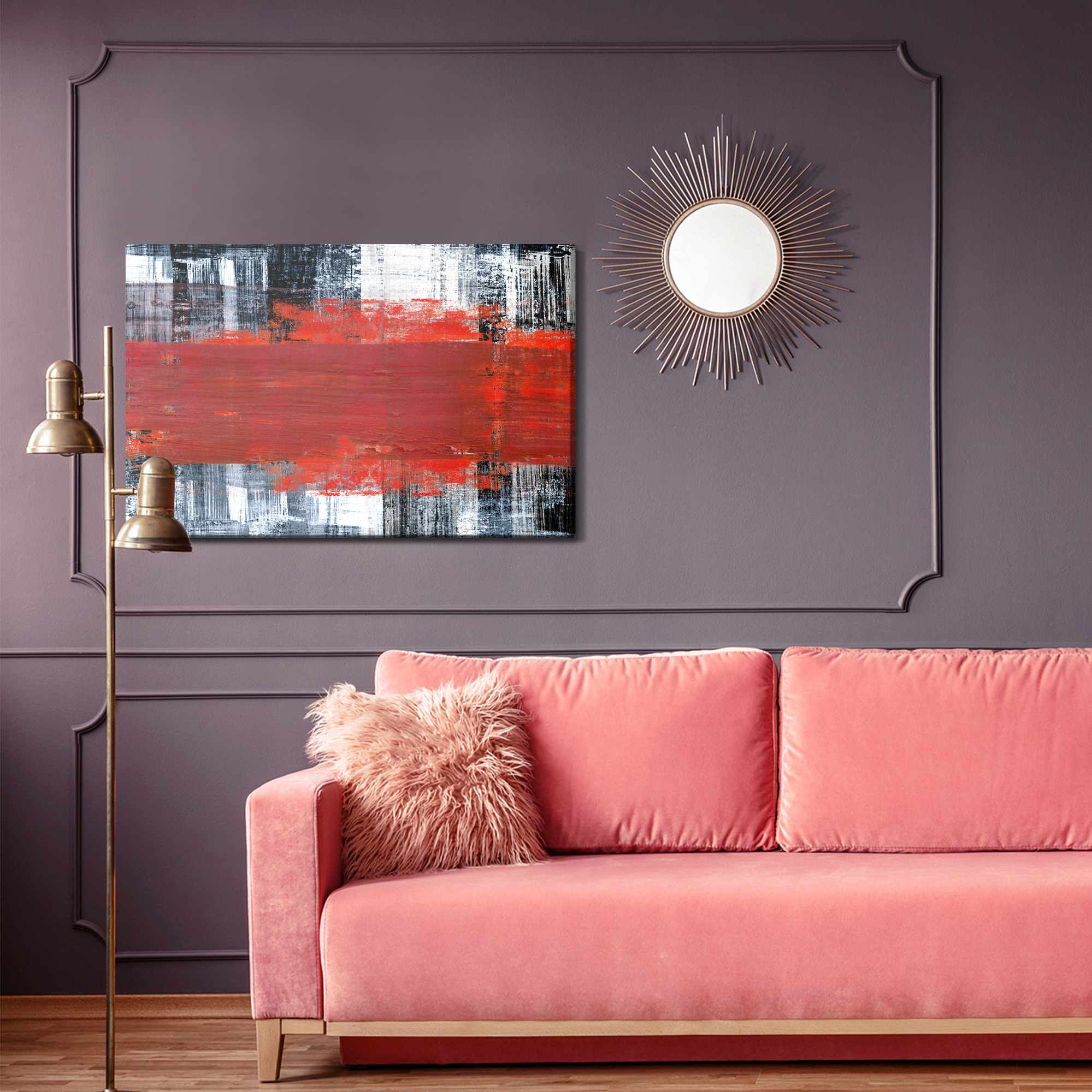 Canvas print Abstract with red and black - Image 4