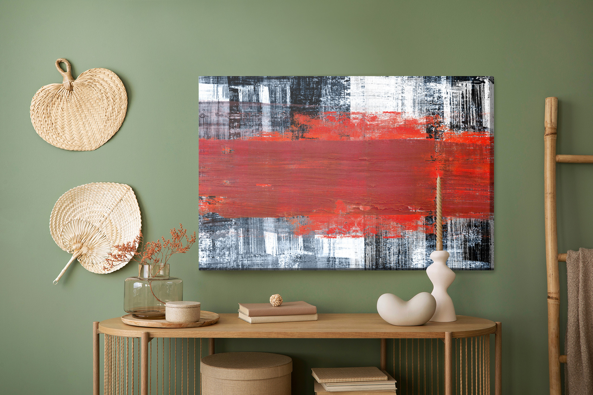 Canvas print Abstract with red and black - Image 5