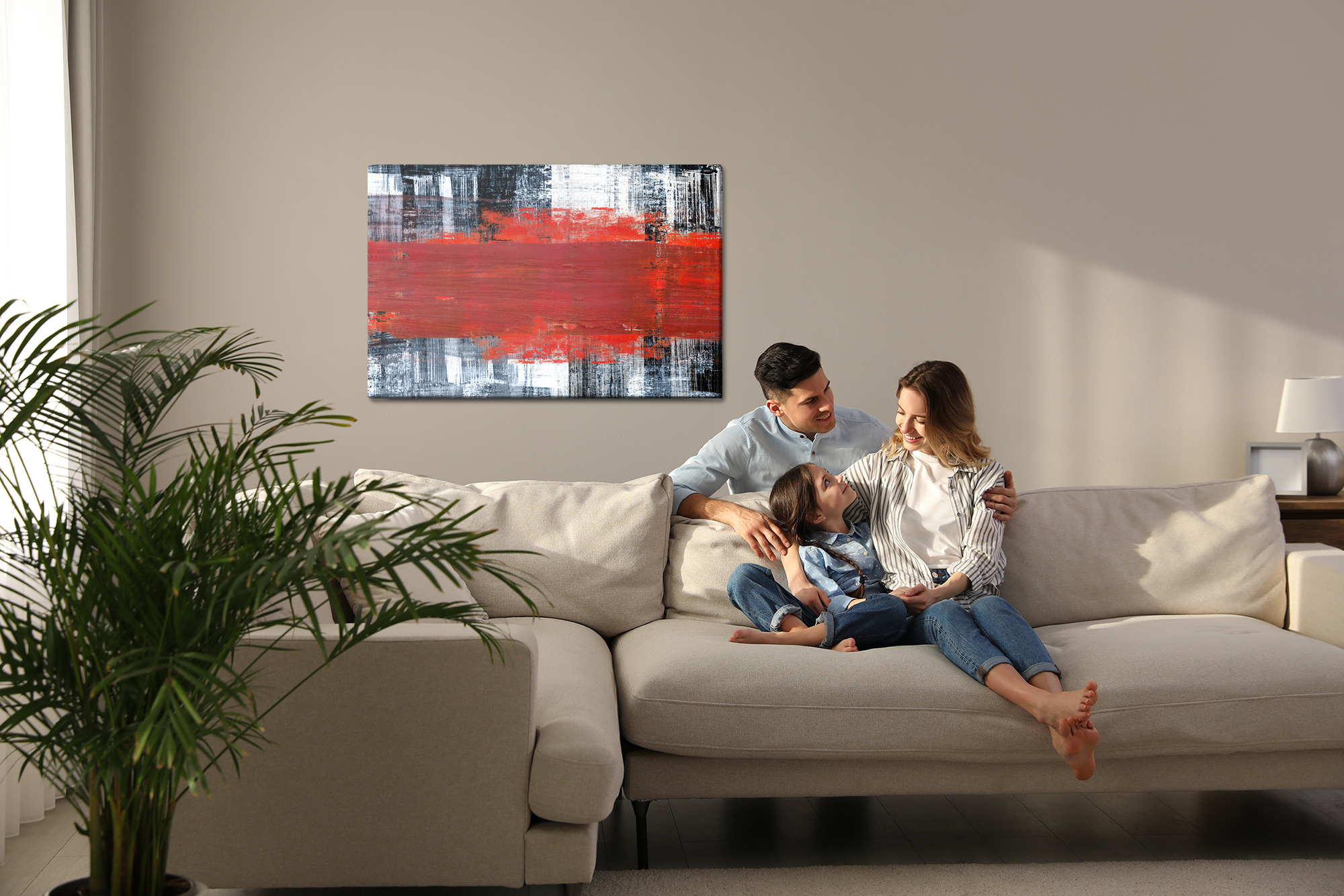 Canvas print Abstract with red and black - Image 7