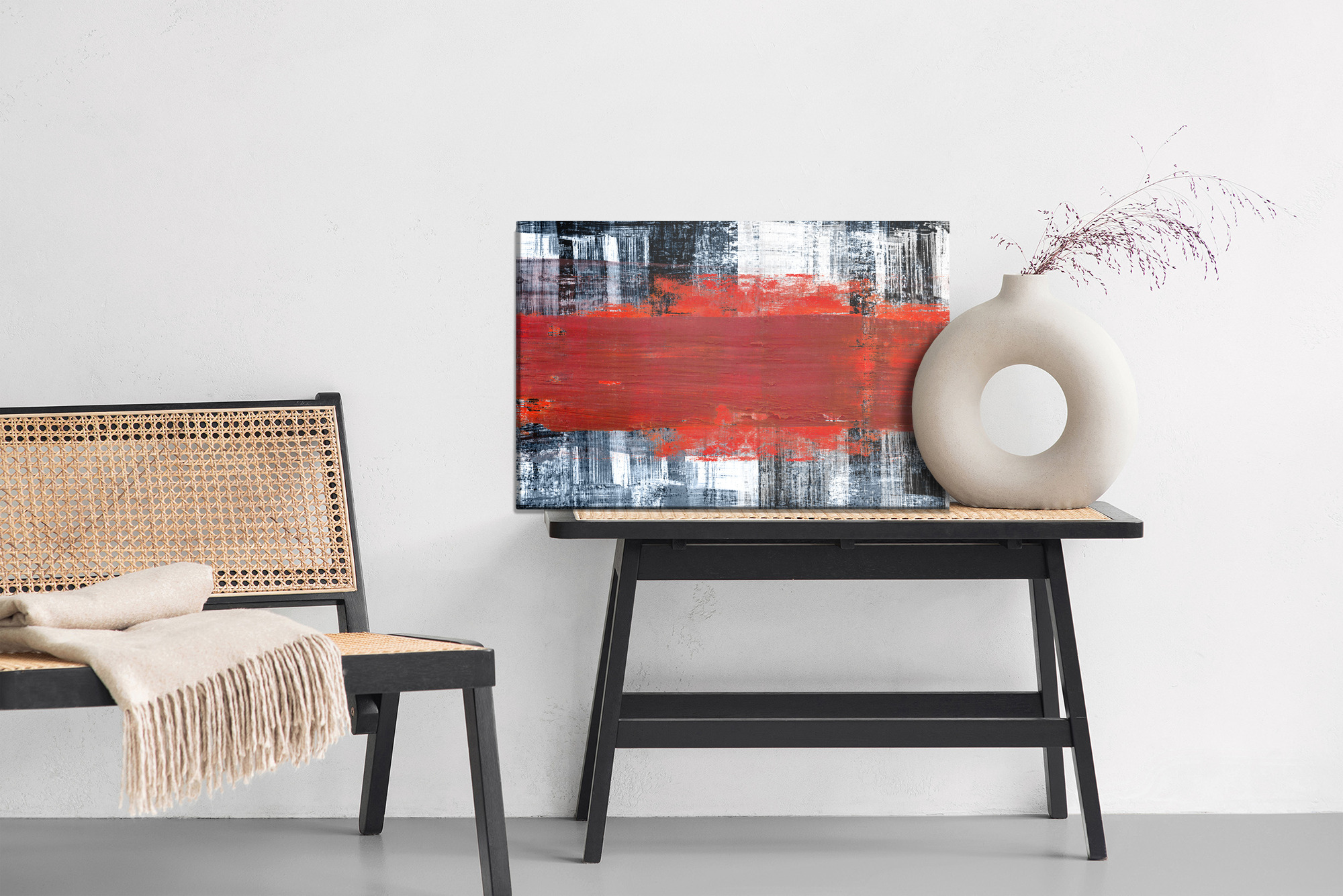 Canvas print Abstract with red and black - Image 6