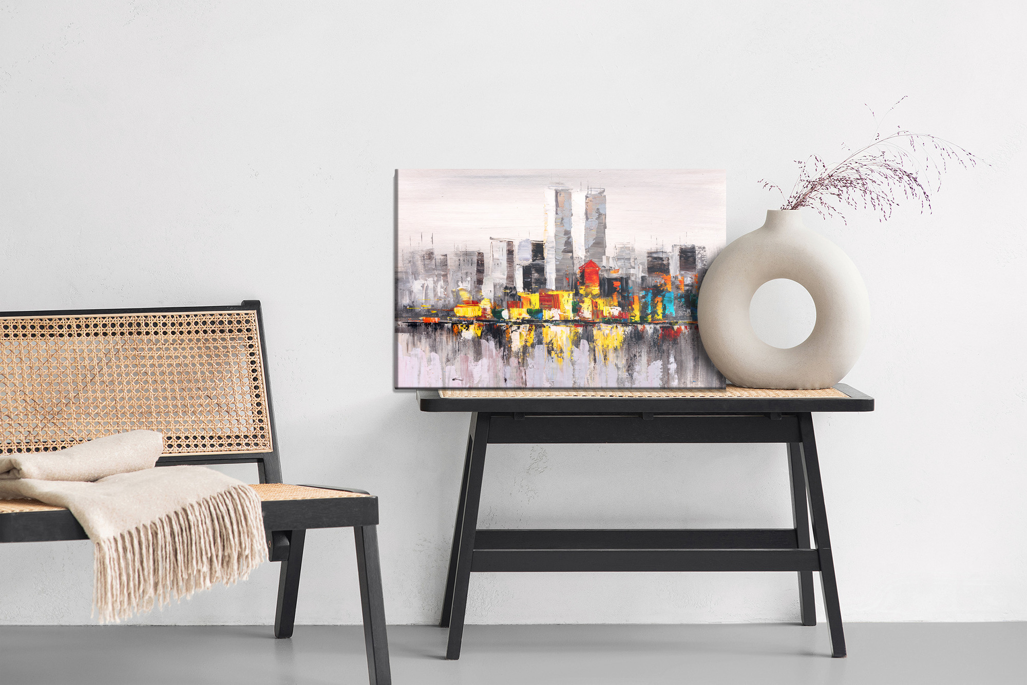 Canvas print Abstract city skyline with reflections - Image 6