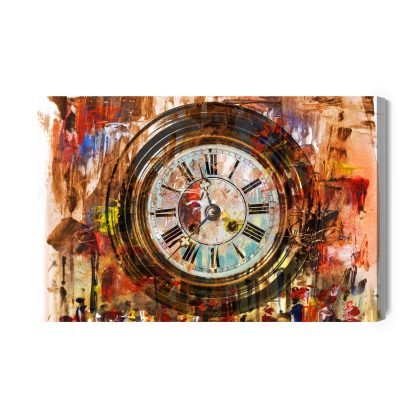 Canvas Print Vintage Clock in Abstract Style