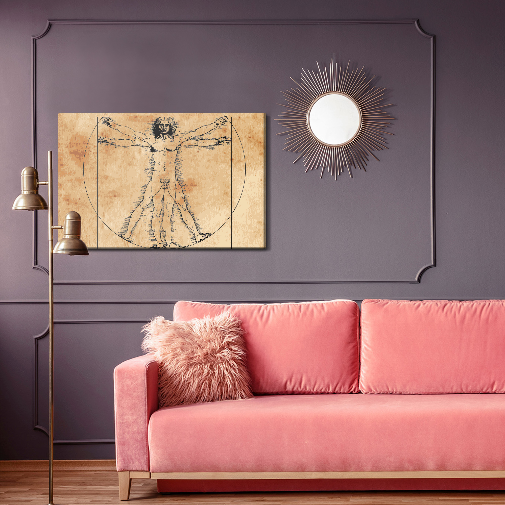 Canvas print Vitruvian Man da Vinci style - Image 4