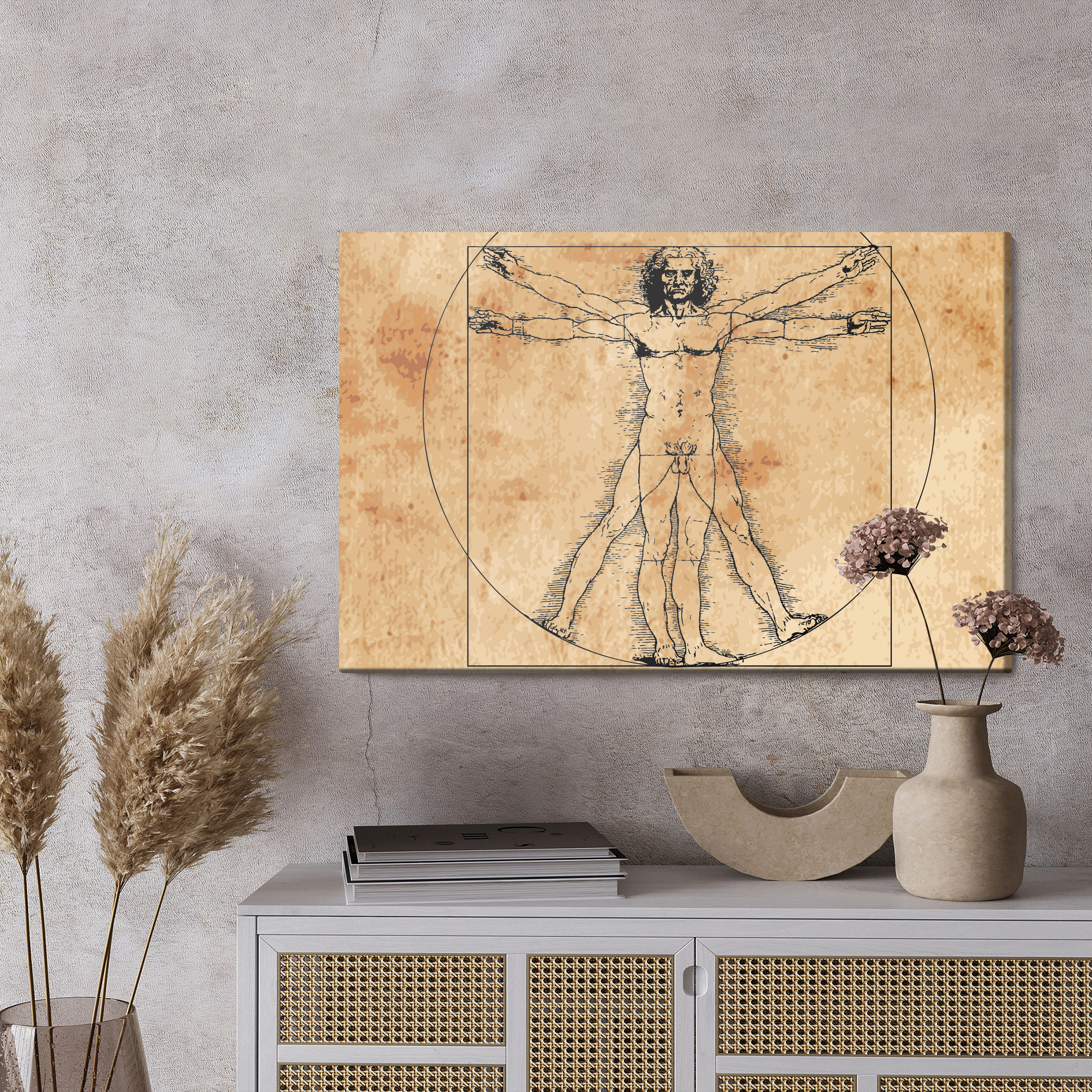 Canvas print Vitruvian Man da Vinci style - Image 3
