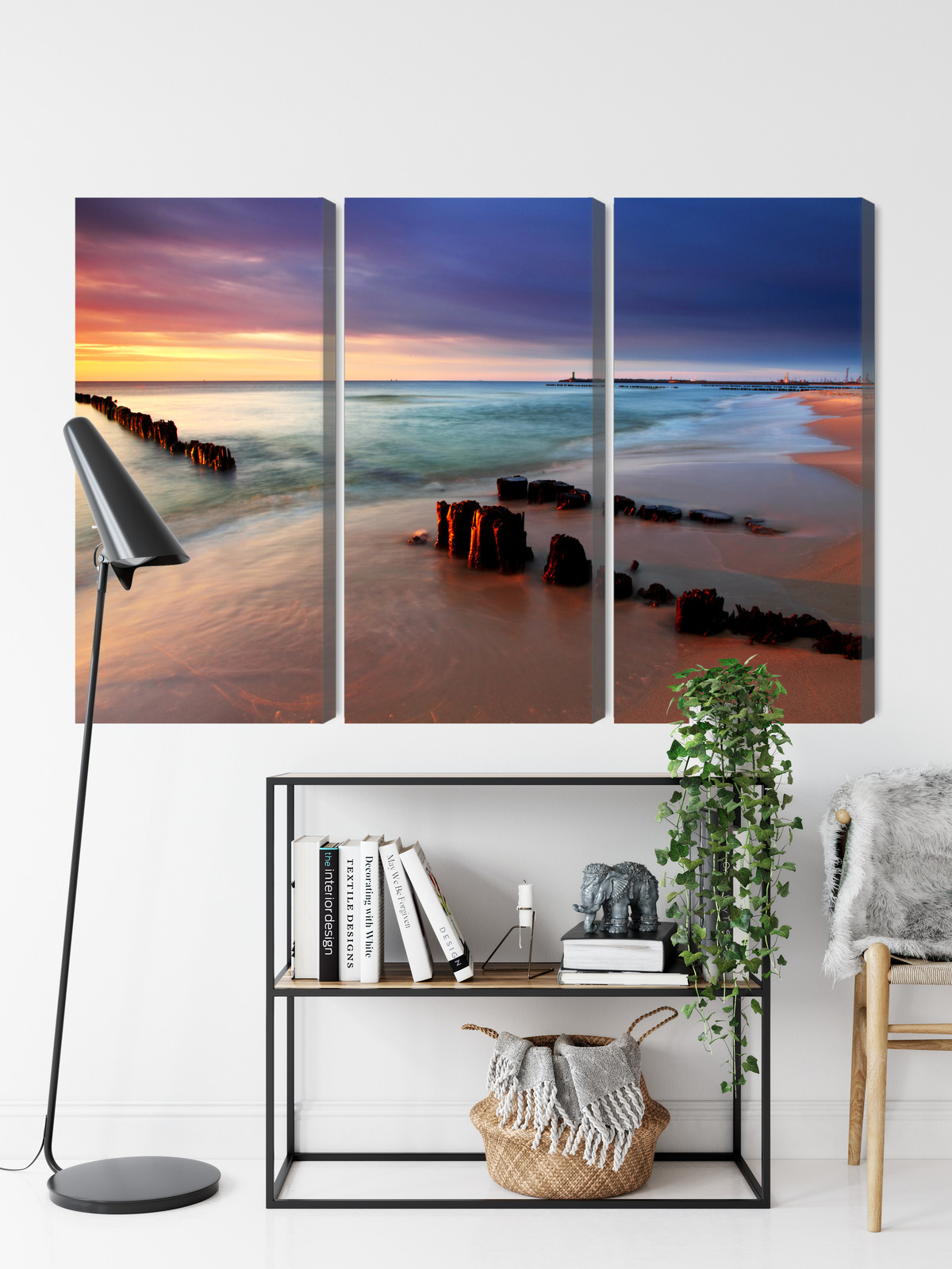 Multi-panel canvas print Baltic Sea at dusk on the beach - Image 8