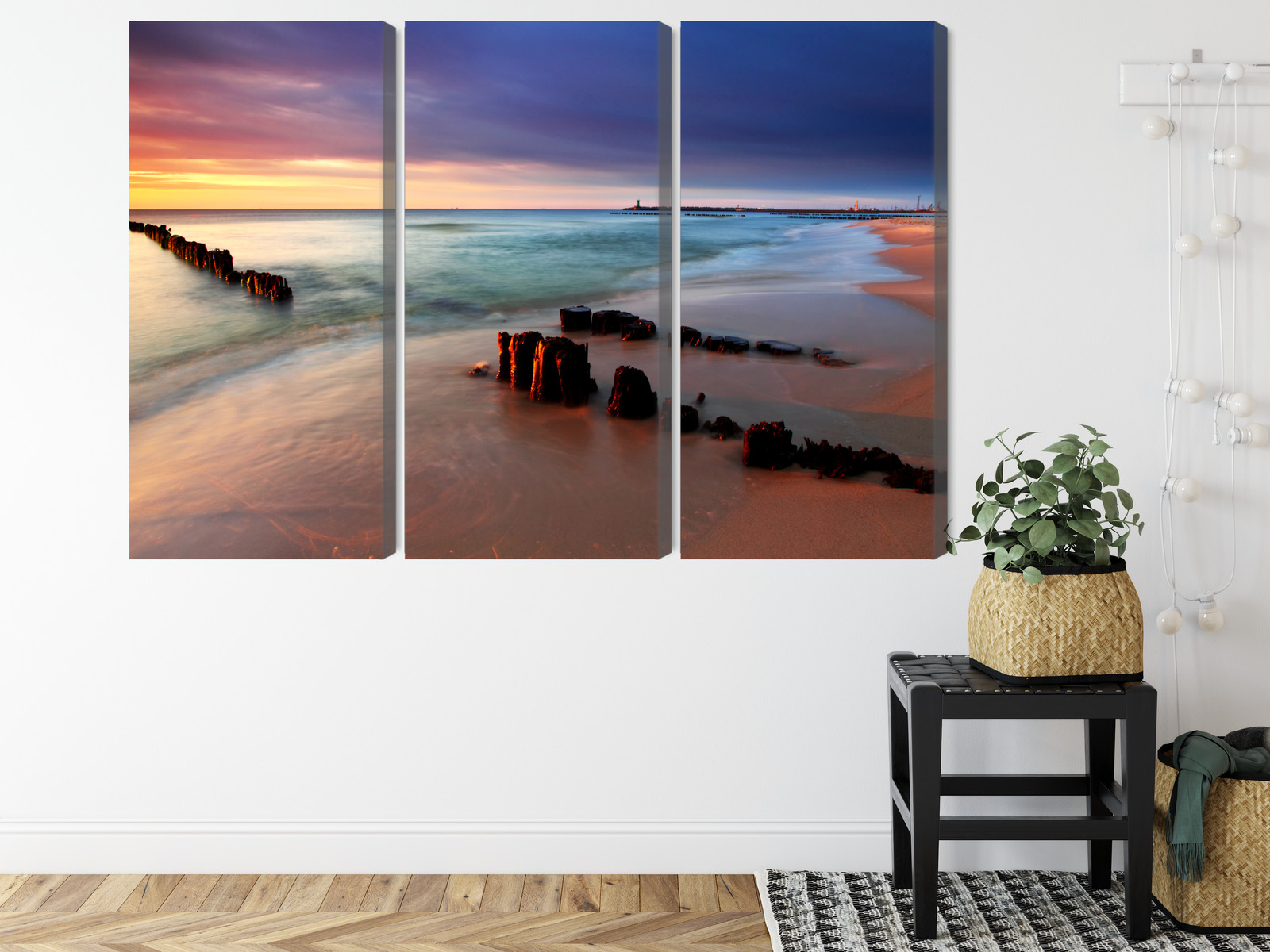 Multi-panel canvas print Baltic Sea at dusk on the beach - Image 7