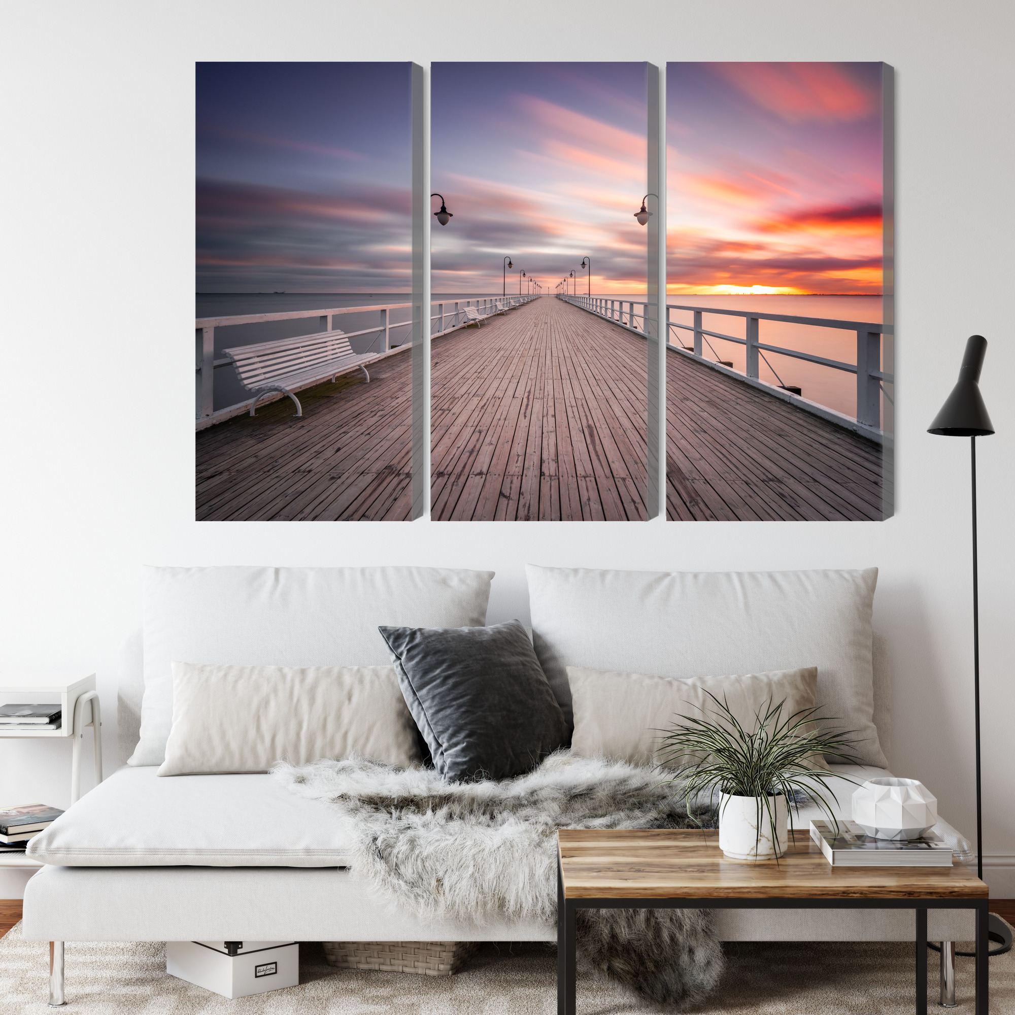 Triptych Orlowo Pier in Gdynia, canvas print - Image 3