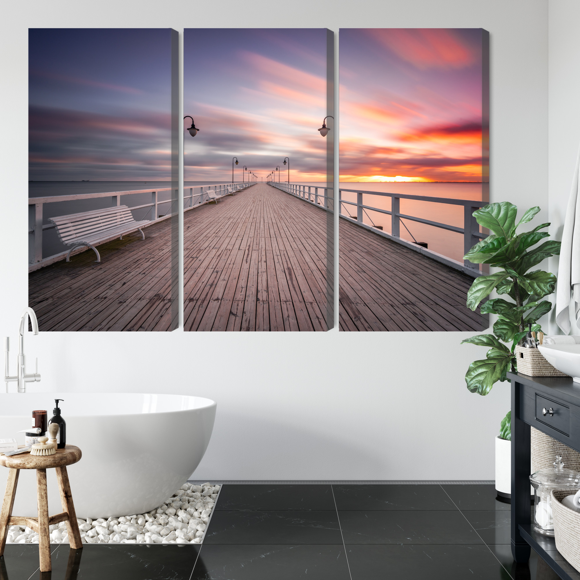 Triptych Orlowo Pier in Gdynia, canvas print - Image 4
