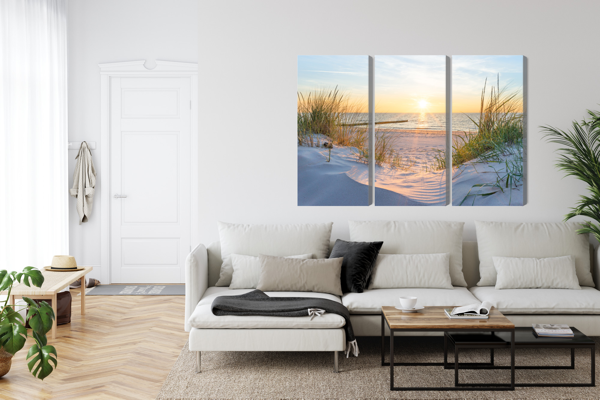 Triptych Sunset over the Baltic Sea, canvas print - Image 5