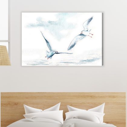 Obraz na płótnie Mewy w delikatnej akwareli