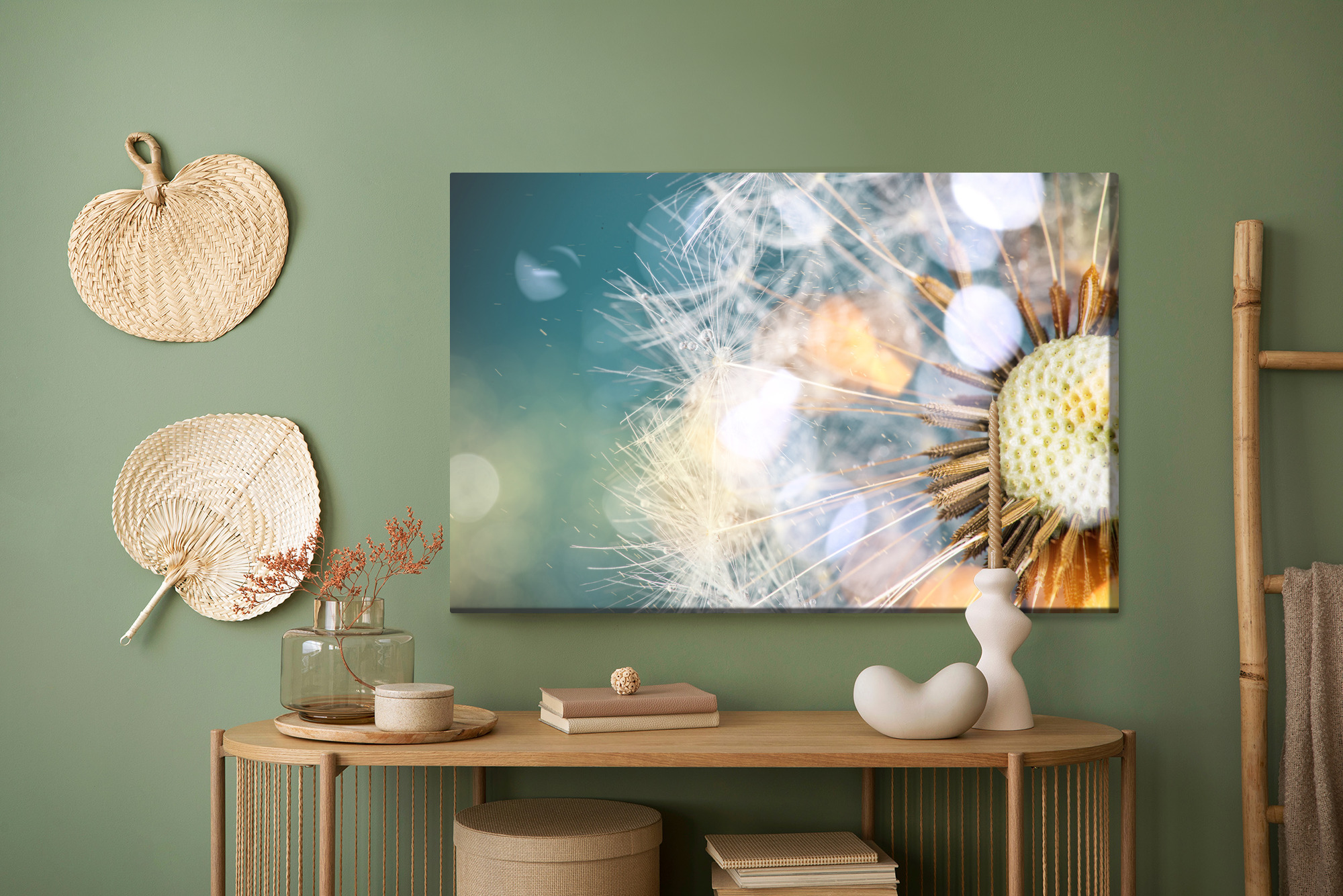 Dandelion in Soft Light. Canvas Print - Image 8