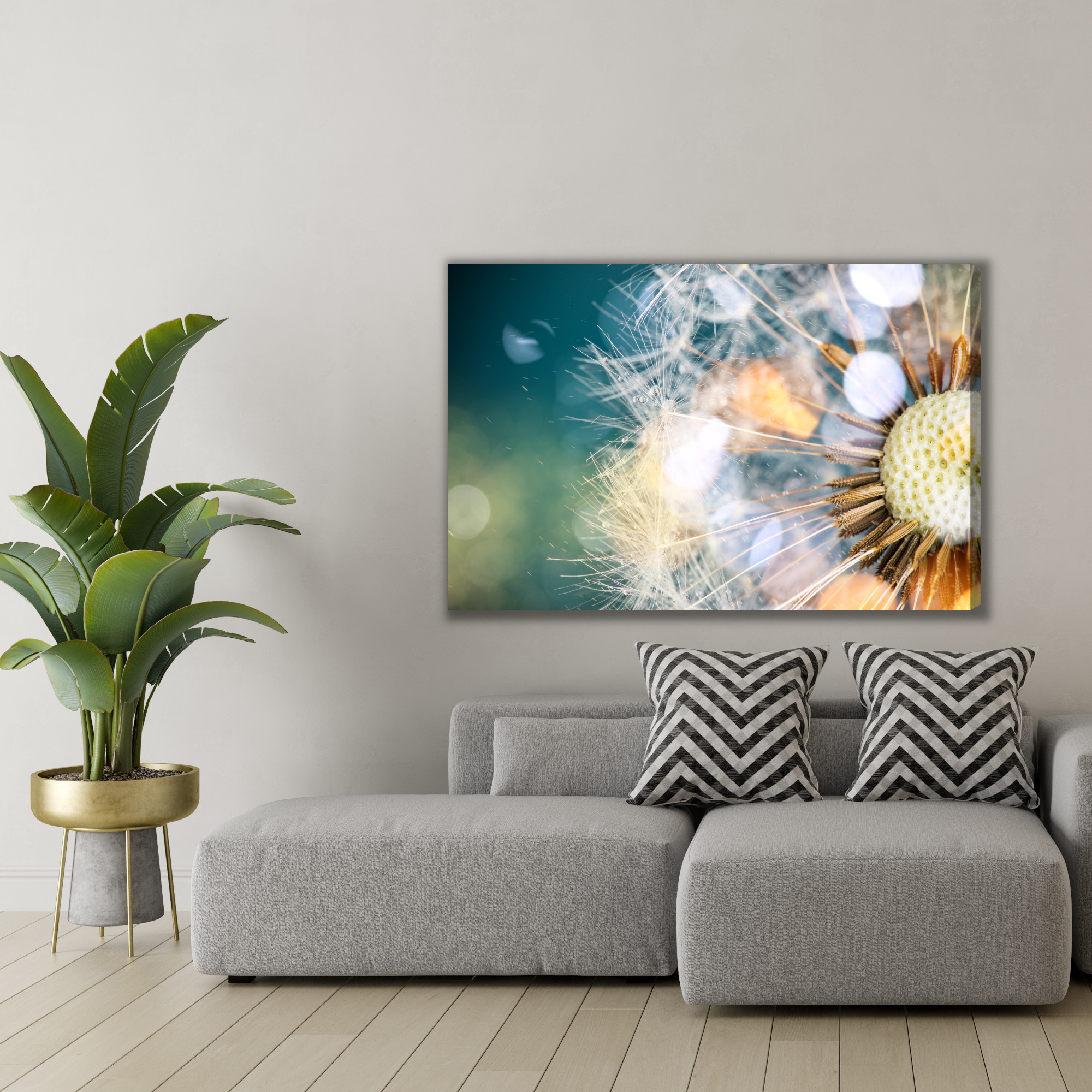 Dandelion in Soft Light. Canvas Print - Image 4