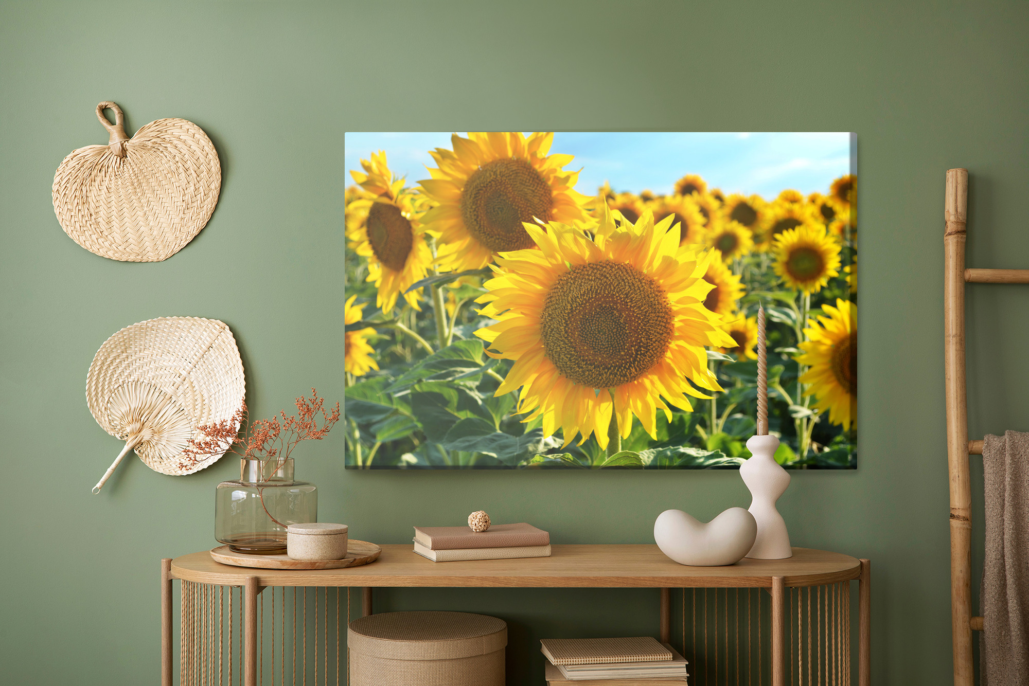 Sunflower Field in the Summer Sun. Canvas Print - Image 8