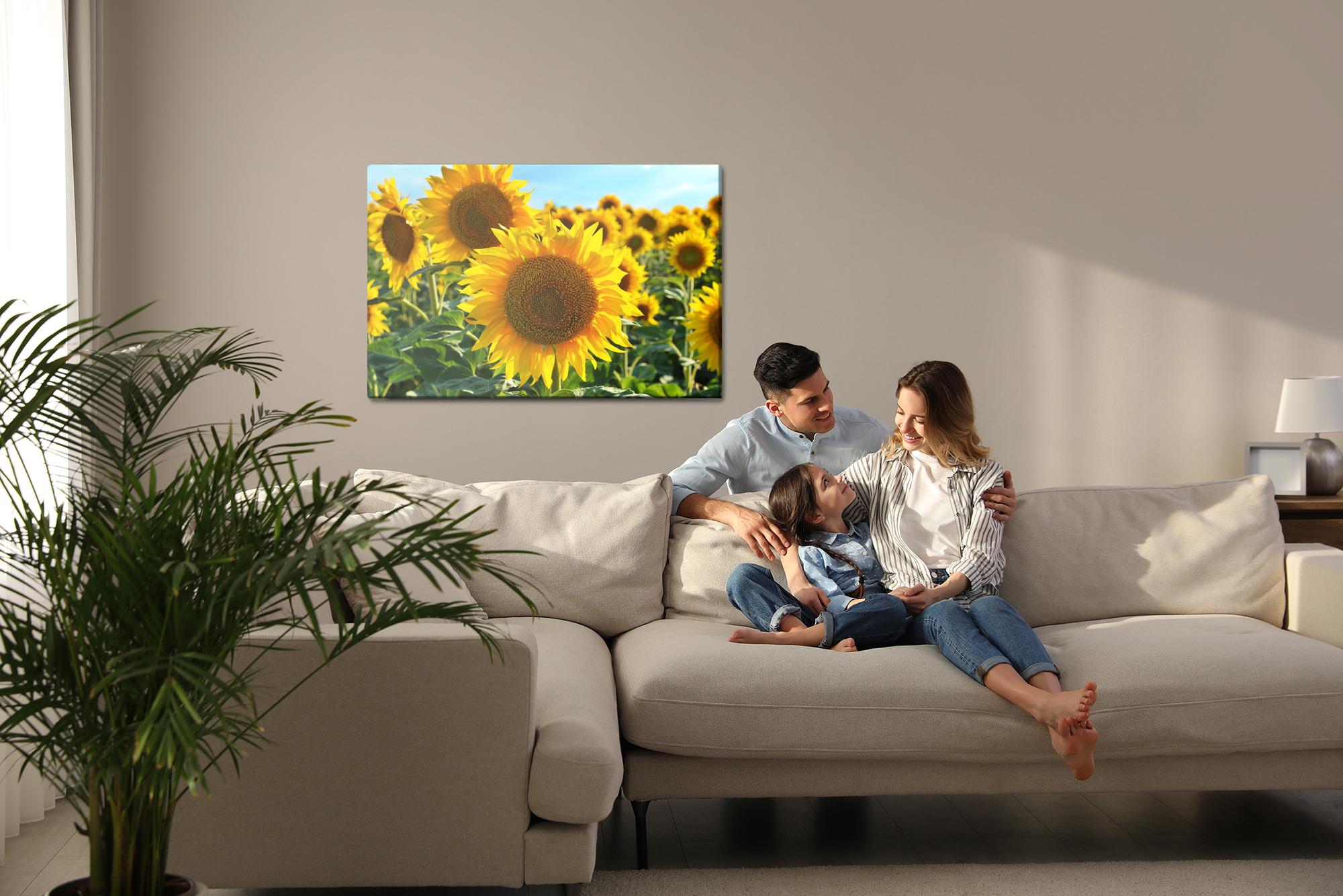 Sunflower Field in the Summer Sun. Canvas Print - Image 10
