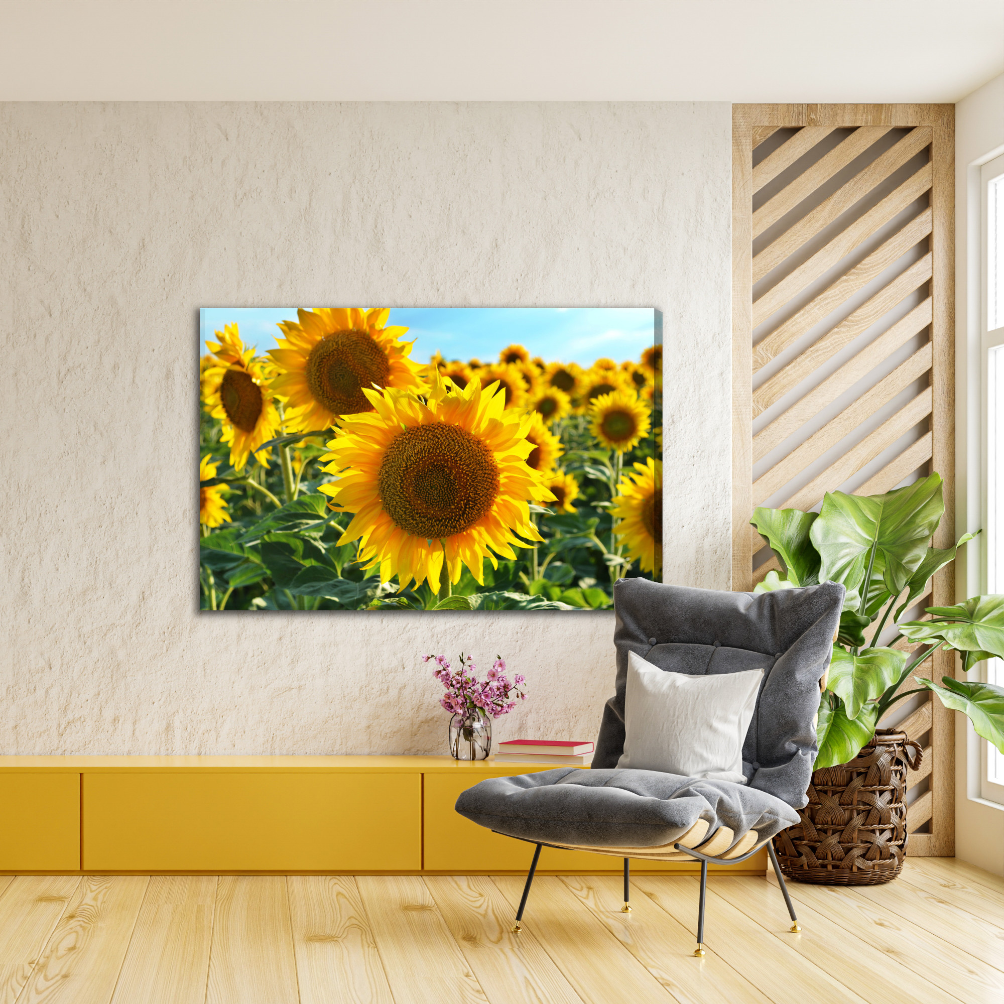 Sunflower Field in the Summer Sun. Canvas Print - Image 2