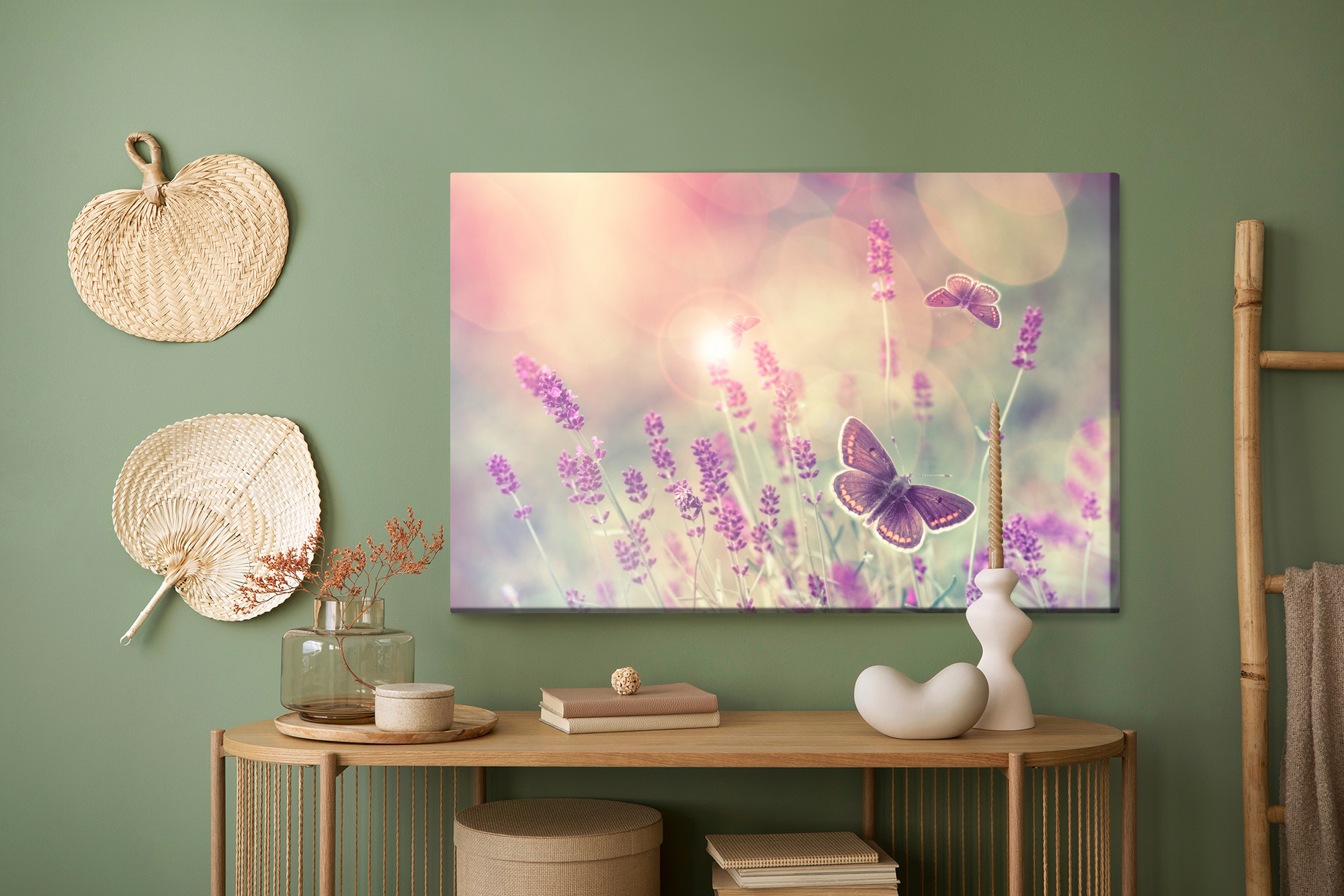 Leinwandbild Schmetterlinge zwischen blühendem Lavendel – Bild 5