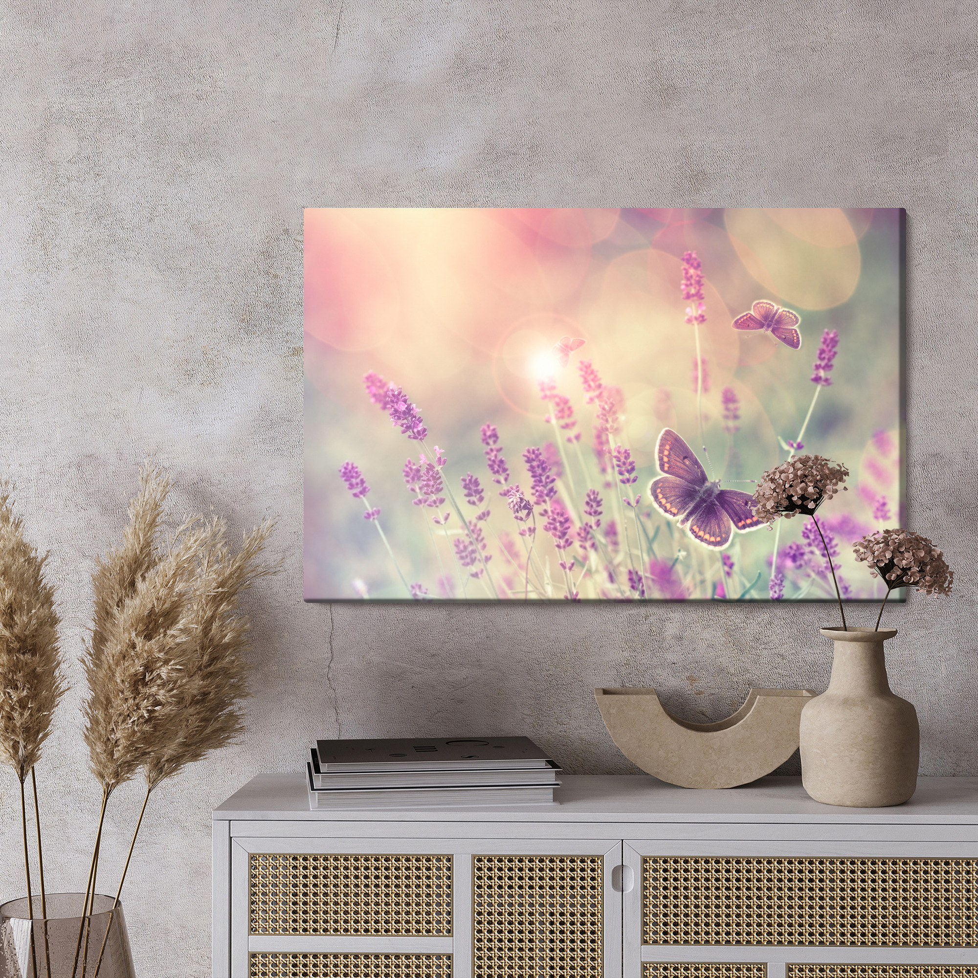 Leinwandbild Schmetterlinge zwischen blühendem Lavendel – Bild 3