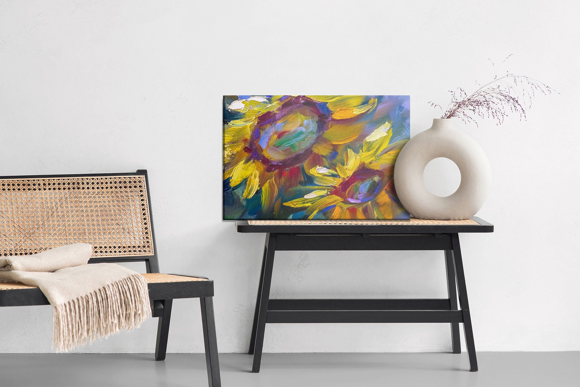 Sunflowers in Painterly Colours. Canvas Print - Image 9