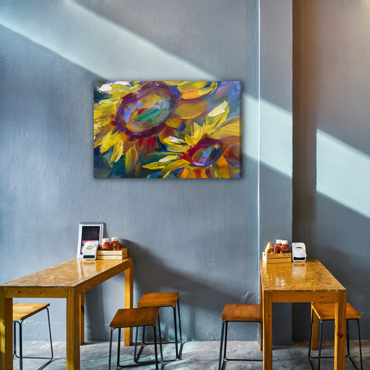 Sunflowers in Painterly Colours. Canvas Print - Image 2