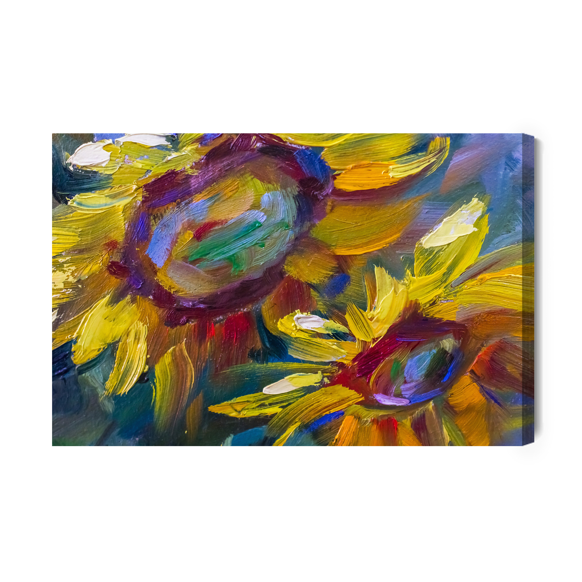 Sunflowers in Painterly Colours. Canvas Print - Image 11