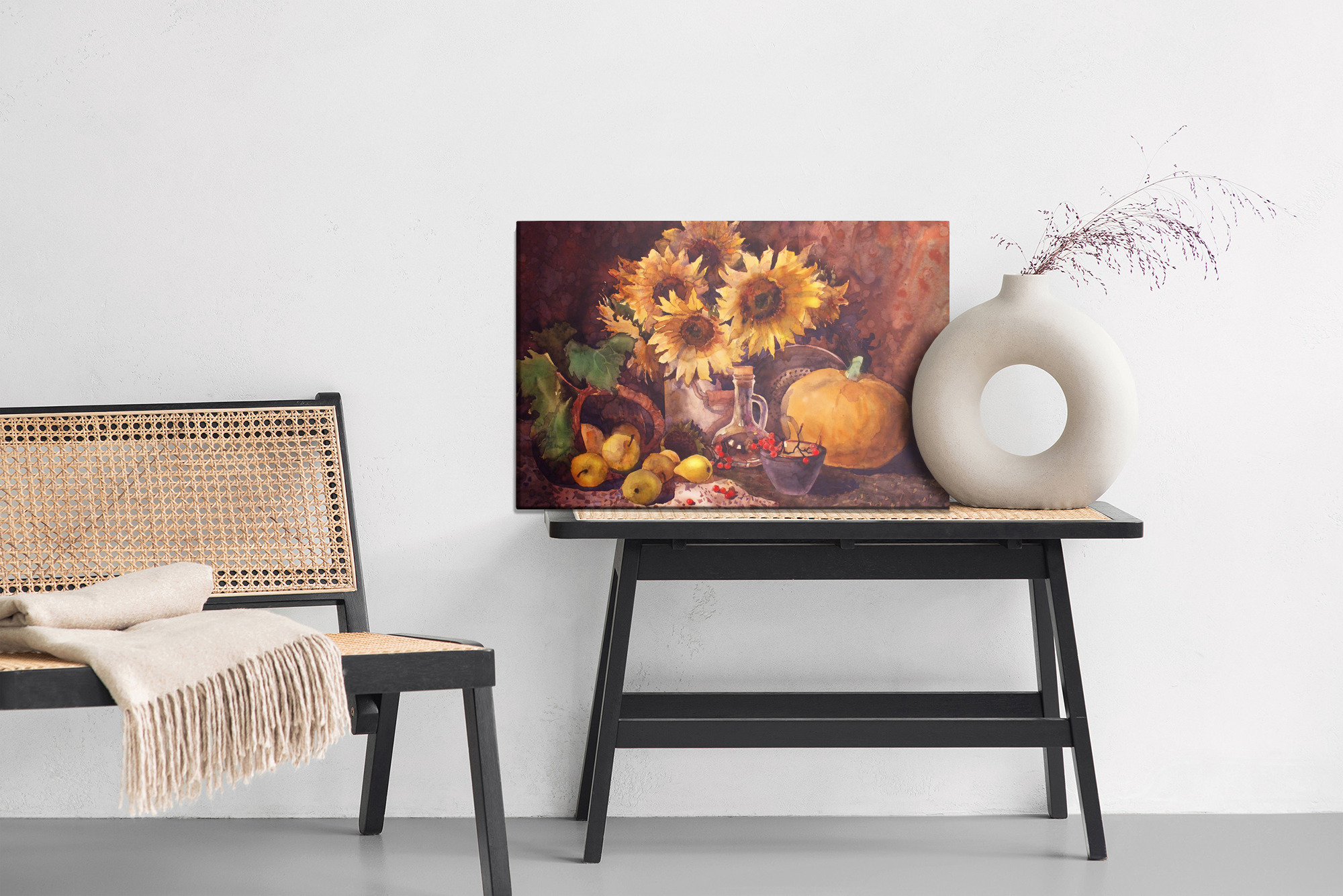 Autumn Still Life with Sunflowers. Canvas Print - Image 10