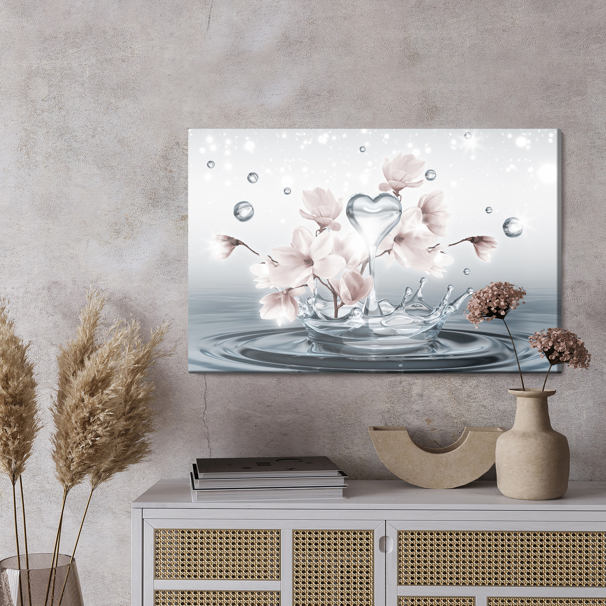 Leinwandbild Blumen Herz und Magie des Wassers – Bild 2