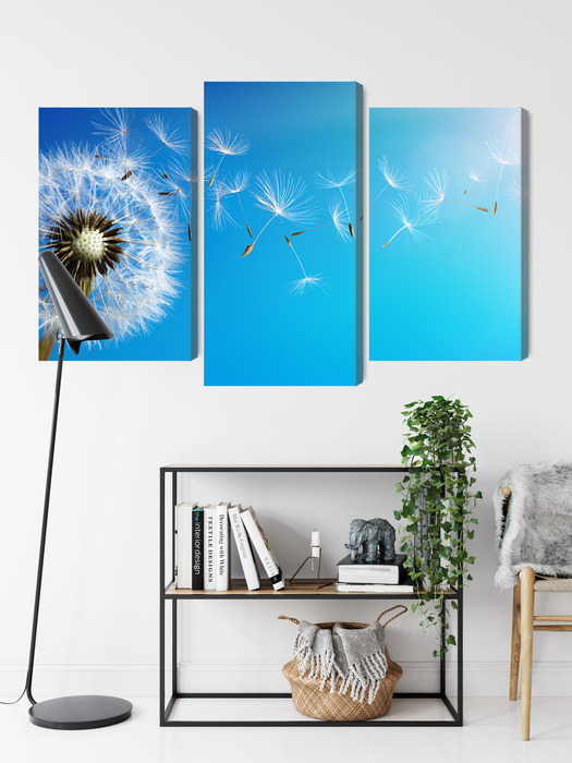 Triptych canvas print dandelion on blue background - Image 8