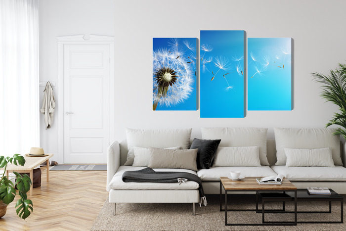 Triptych canvas print dandelion on blue background - Image 5