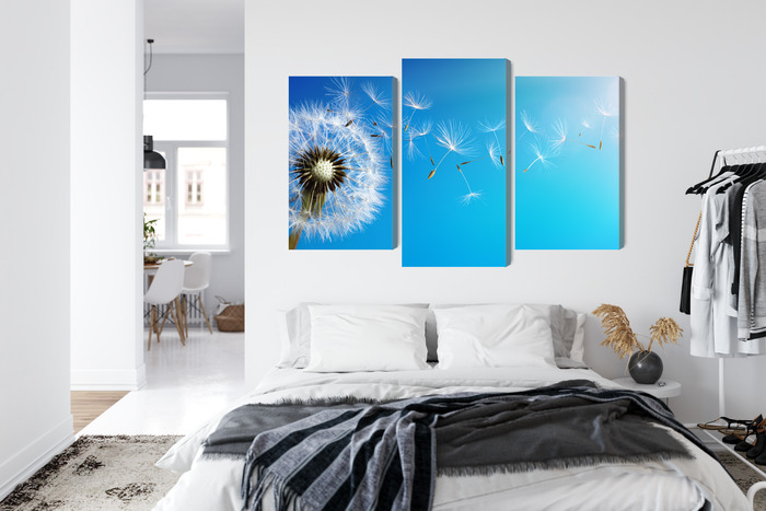 Triptych canvas print dandelion on blue background - Image 6
