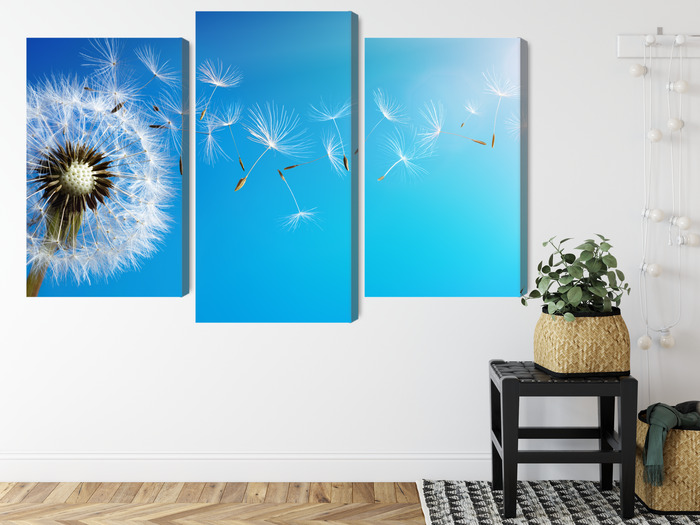 Triptych canvas print dandelion on blue background - Image 7