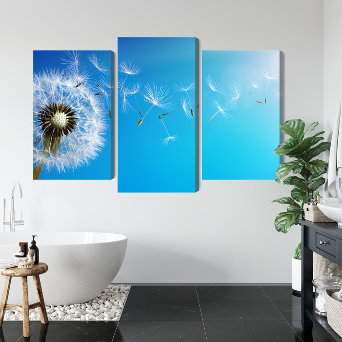 Triptych canvas print dandelion on blue background - Image 4