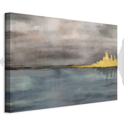 Canvas Print Golden City Above Calm Water