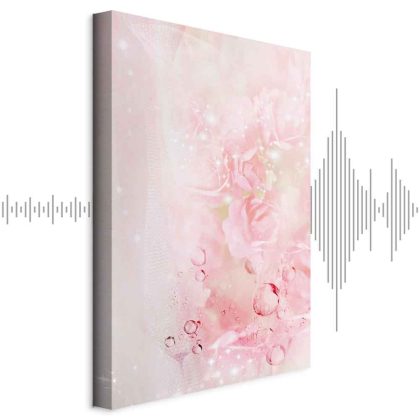 Canvas Print Pastel Roses in Blush Pink