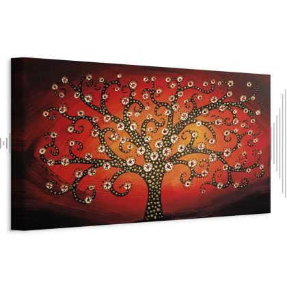 Wide canvas print with magical tree of happiness